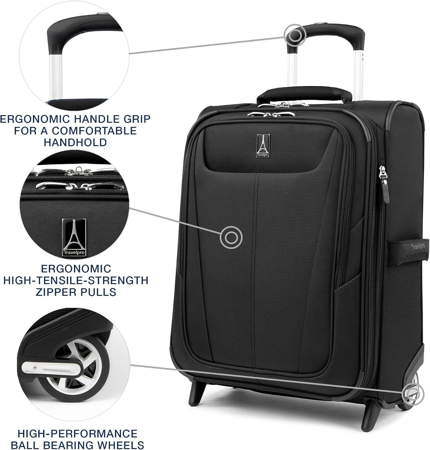 image:imageTravelpro Maxlite 5 Softside CarryOn Luggage Upright Pink 20Inch Expandable 2Wheel Lightweight amp Durable Travel Design for Both Men amp WomenBlack