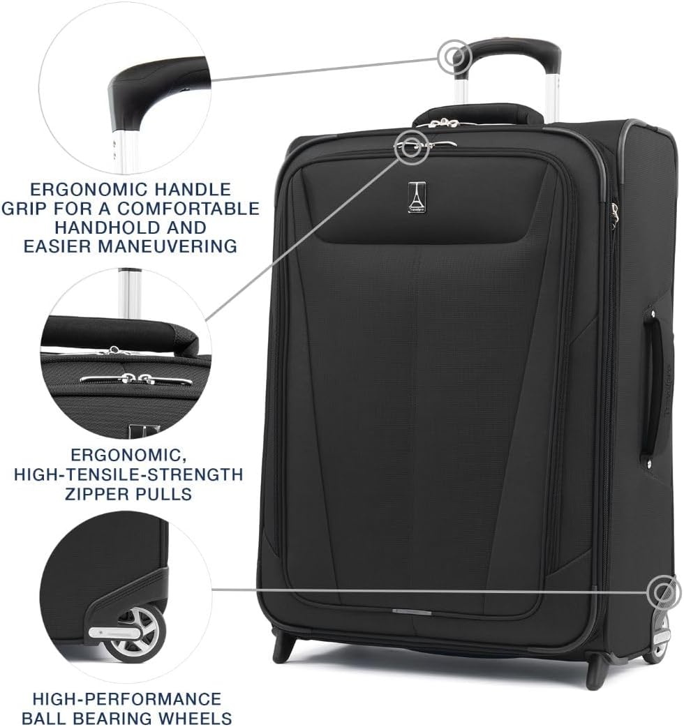 image:imageTravelpro Maxlite 5 Softside CarryOn Luggage Upright Pink 20Inch Expandable 2Wheel Lightweight amp Durable Travel Design for Both Men amp WomenBlack