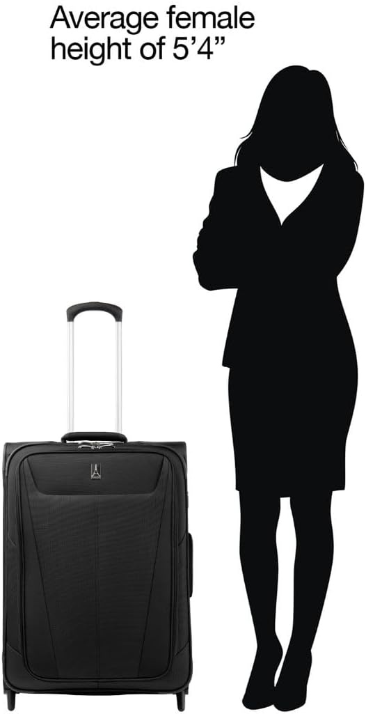 image:imageTravelpro Maxlite 5 Softside CarryOn Luggage Upright Pink 20Inch Expandable 2Wheel Lightweight amp Durable Travel Design for Both Men amp WomenBlack
