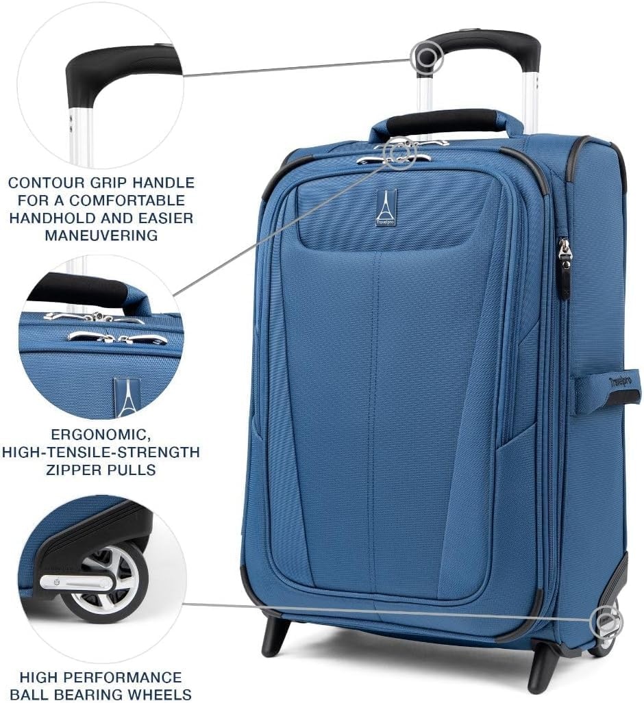 image:imageTravelpro Maxlite 5 Softside CarryOn Luggage Upright Pink 20Inch Expandable 2Wheel Lightweight amp Durable Travel Design for Both Men amp WomenEnsign Blue
