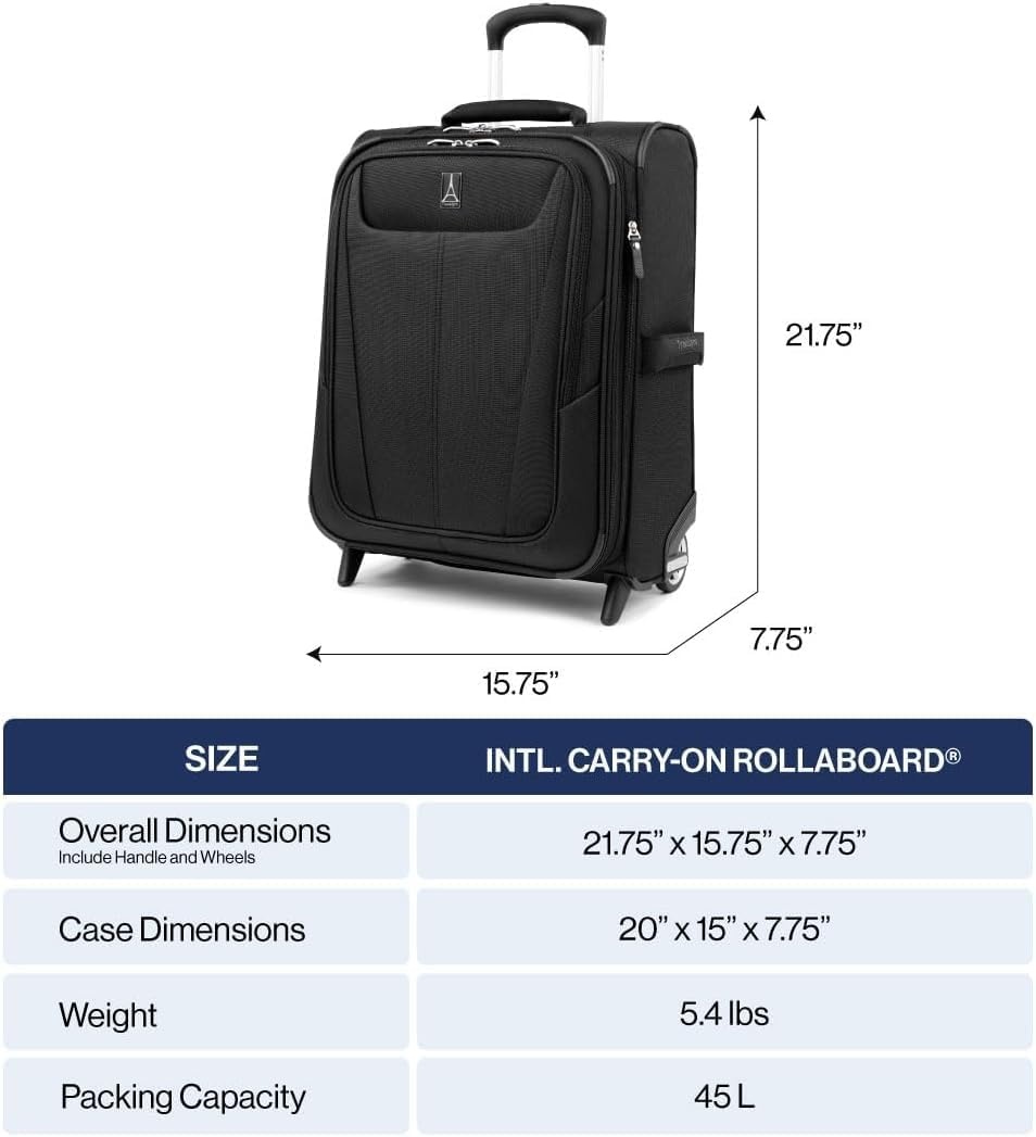 image:imageTravelpro Maxlite 5 Softside CarryOn Luggage Upright Pink 20Inch Expandable 2Wheel Lightweight amp Durable Travel Design for Both Men amp WomenEnsign Blue