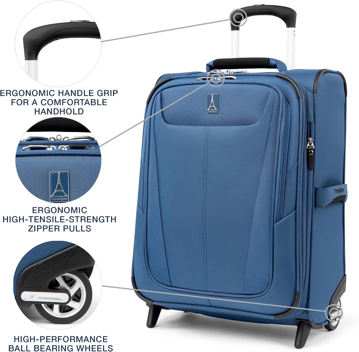 image:imageTravelpro Maxlite 5 Softside CarryOn Luggage Upright Pink 20Inch Expandable 2Wheel Lightweight amp Durable Travel Design for Both Men amp WomenEnsign Blue