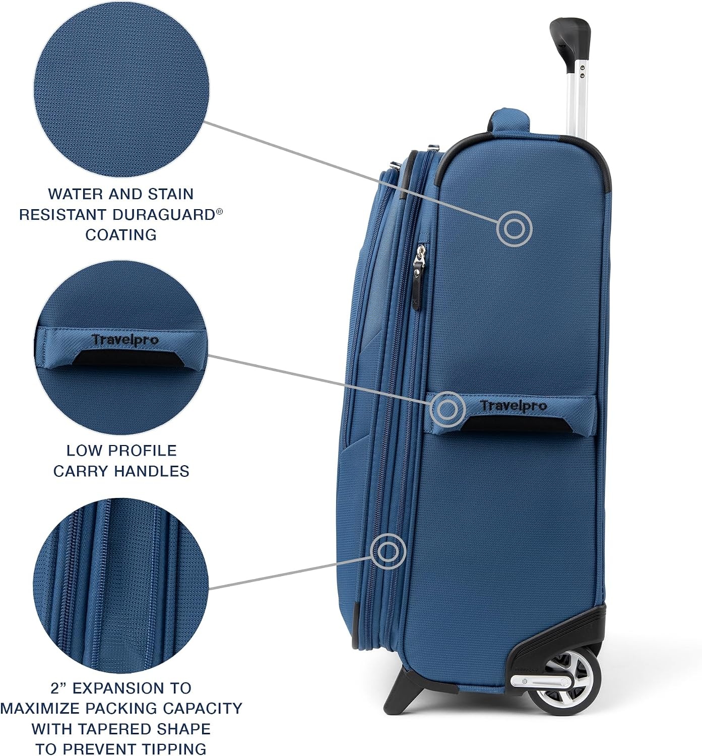 image:imageTravelpro Maxlite 5 Softside CarryOn Luggage Upright Pink 20Inch Expandable 2Wheel Lightweight amp Durable Travel Design for Both Men amp WomenEnsign Blue
