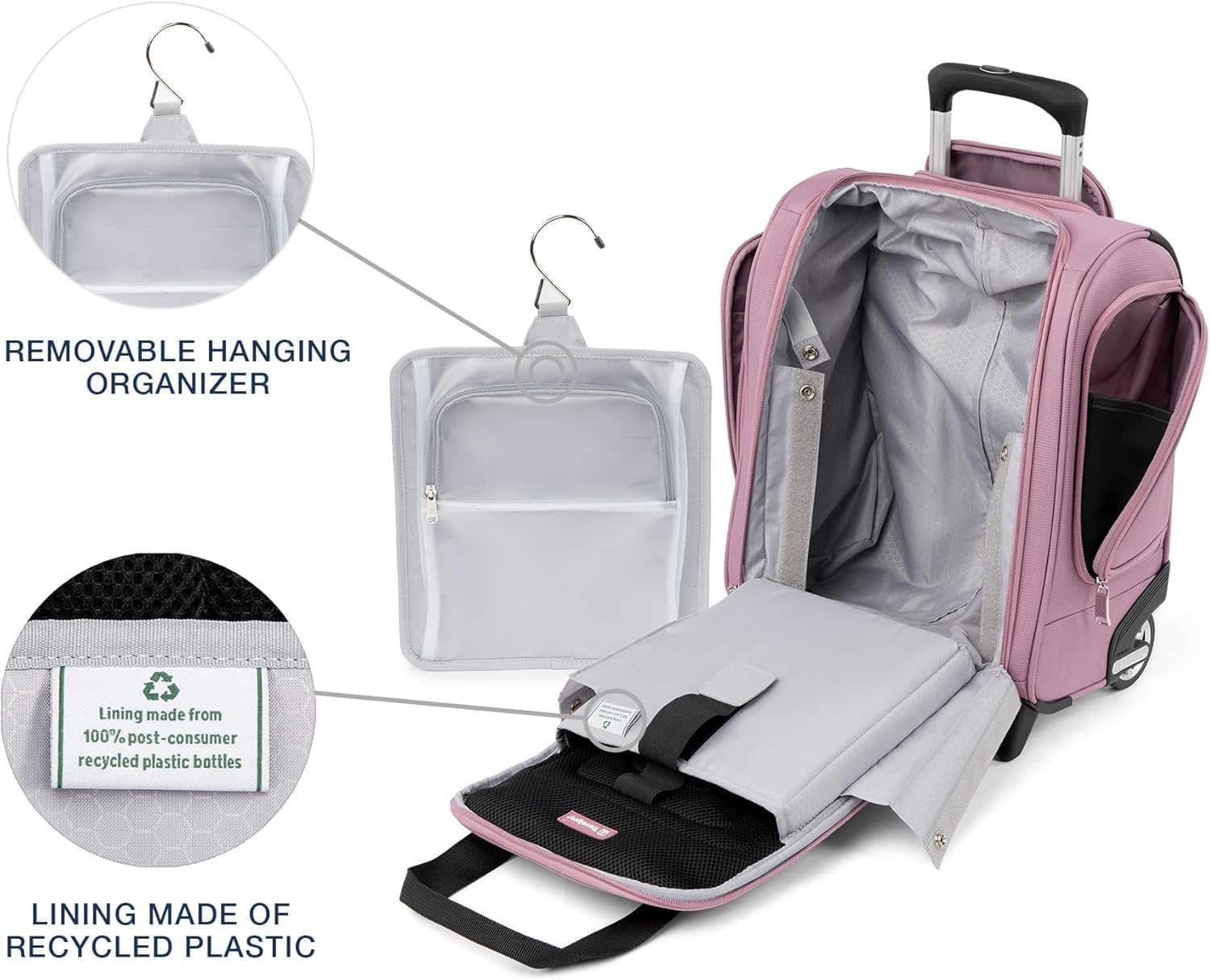 image:imageTravelpro Maxlite 5 Softside CarryOn Underseat Luggage Green 15Inch 2Wheel Rolling Design Personal Item Size Fits Under Airplane Seat Lightweight ConstructionOrchid Pink Purple