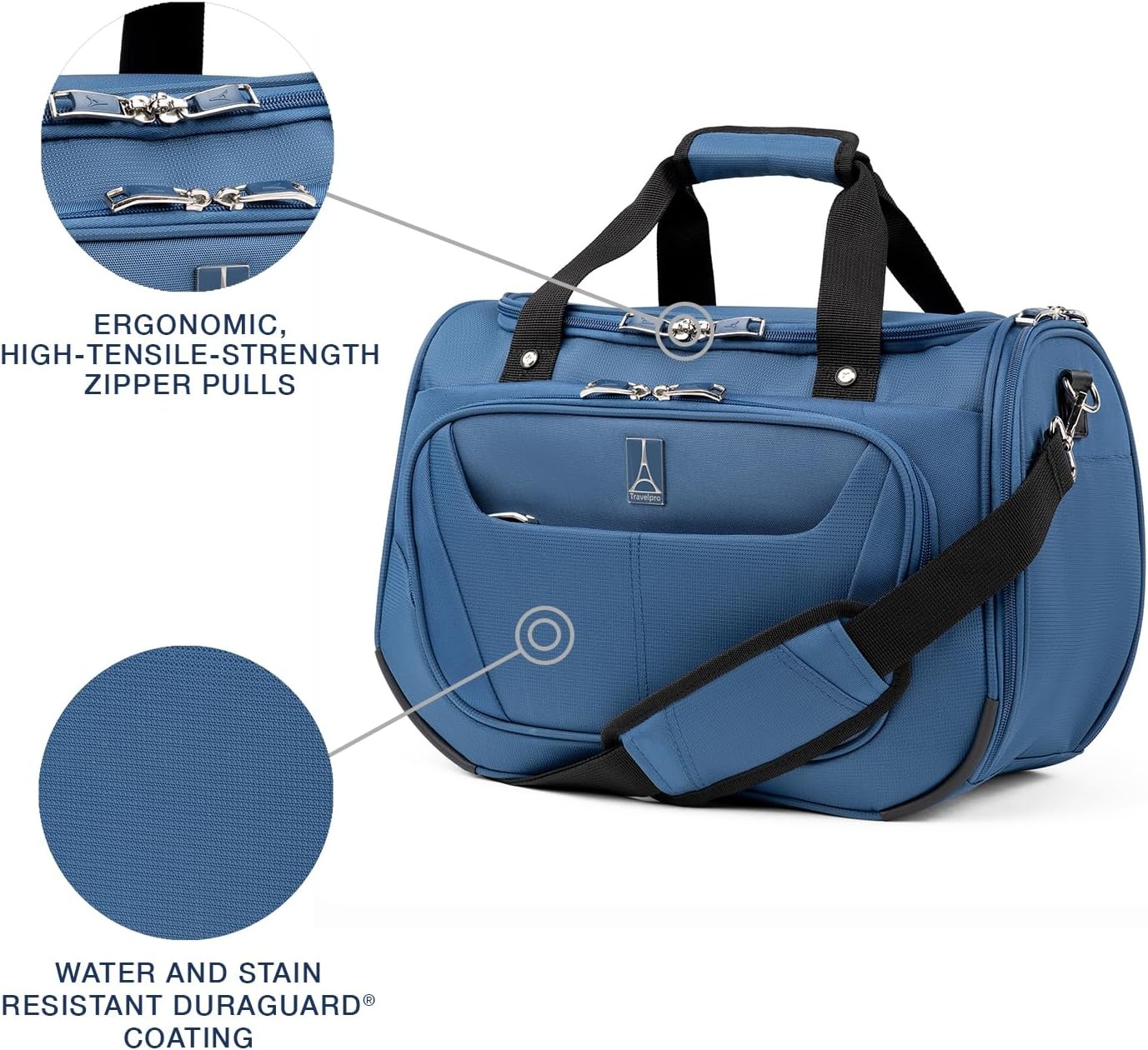 image:imageTravelpro Maxlite 5 Softside Lightweight Underseat CarryOn Travel Tote Overnight Weekender BagEnsn Bl