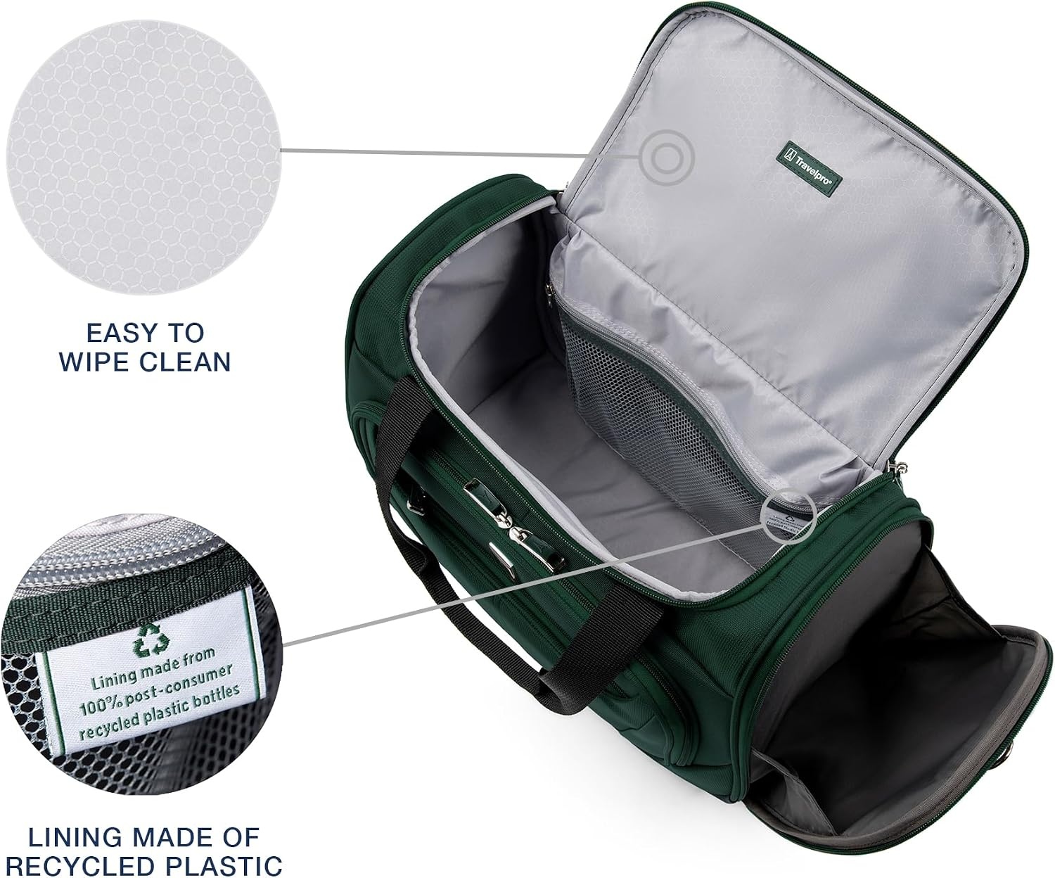 image:imageTravelpro Maxlite 5 Softside Lightweight Underseat CarryOn Travel Tote Overnight Weekender BagForest Green
