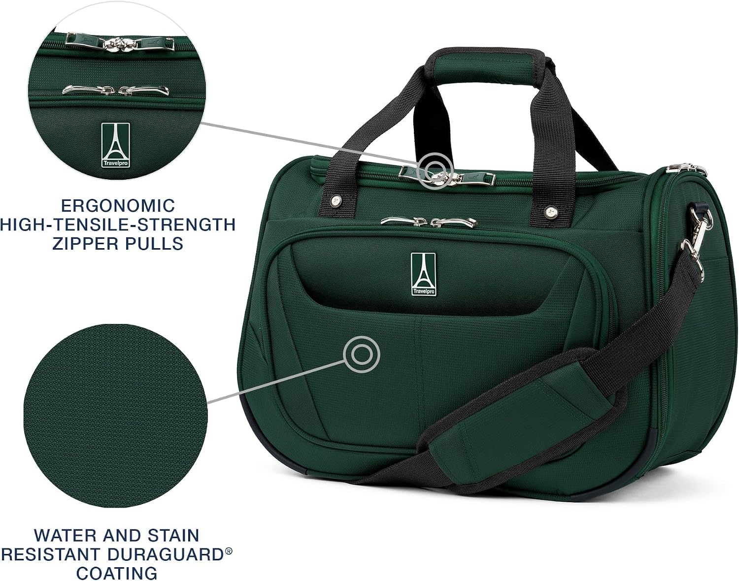 image:imageTravelpro Maxlite 5 Softside Lightweight Underseat CarryOn Travel Tote Overnight Weekender BagForest Green
