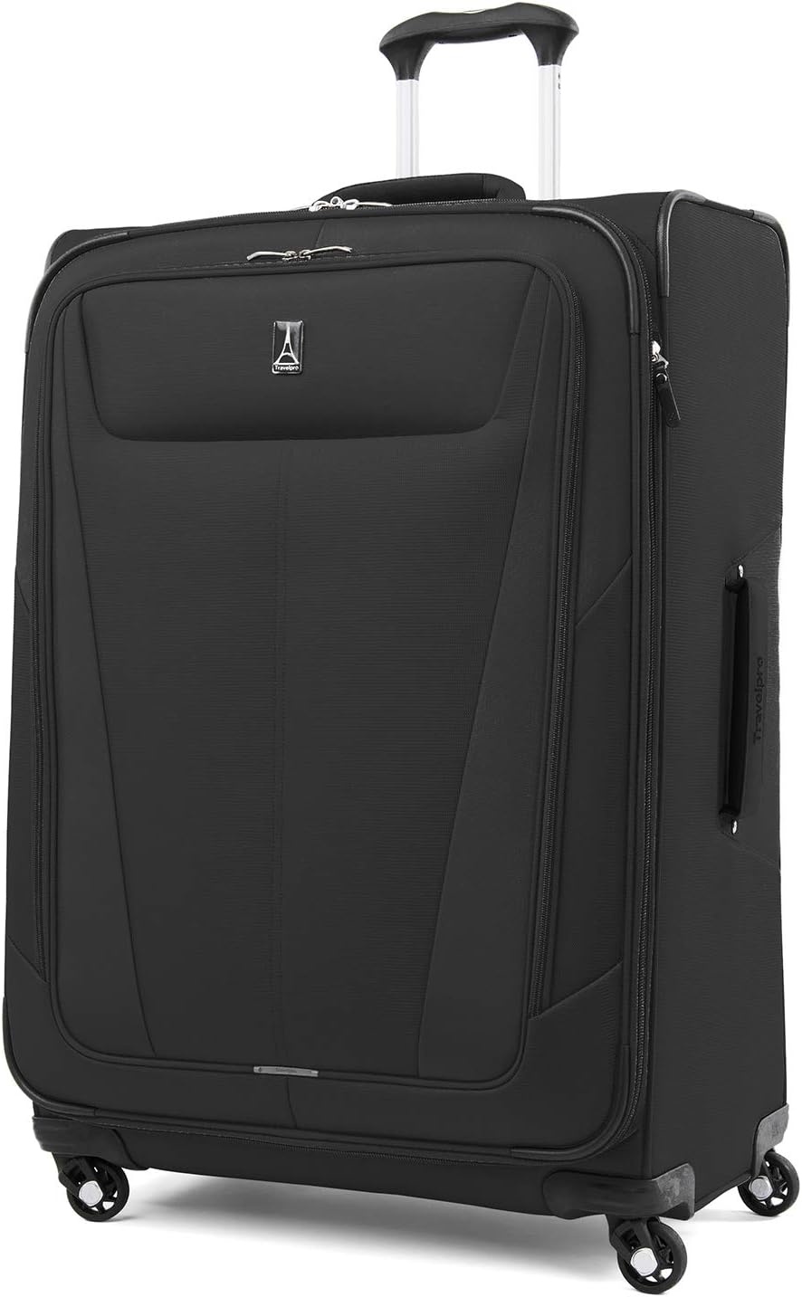 image:imageTravelpro Maxlite 5 Softside Spinner Set Black 2Piece 2129 Includes CarryOn amp Large Checked Expandable Luggage With 4 Wheels Lightweight amp Versatile Men amp Women