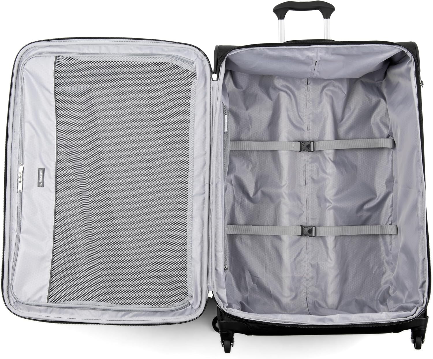 image:imageTravelpro Maxlite 5 Softside Spinner Set Black 2Piece 2129 Includes CarryOn amp Large Checked Expandable Luggage With 4 Wheels Lightweight amp Versatile Men amp Women