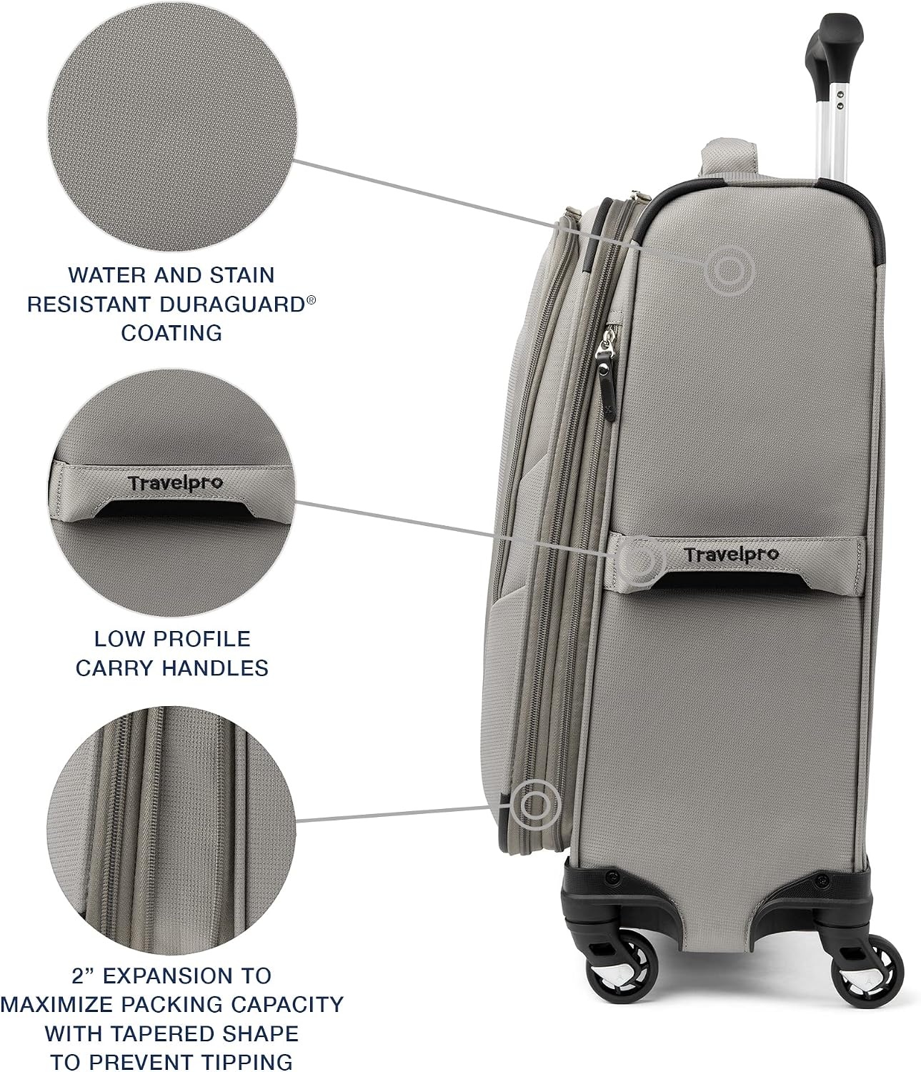 image:imageTravelpro Maxlite 5 Softside Spinner Set Forest 2Piece 2125 Includes CarryOn amp Medium Checked Expandable Luggage With 4 Wheels Lightweight amp Versatile Men amp WomenChampagne