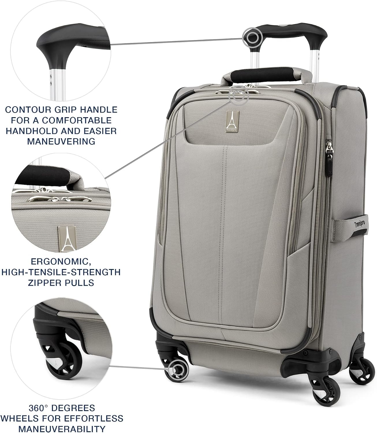 image:imageTravelpro Maxlite 5 Softside Spinner Set Forest 2Piece 2125 Includes CarryOn amp Medium Checked Expandable Luggage With 4 Wheels Lightweight amp Versatile Men amp WomenChampagne