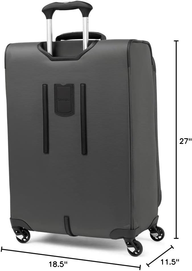 image:imageTravelpro Maxlite 5 Softside Spinner Set Forest 2Piece 2125 Includes CarryOn amp Medium Checked Expandable Luggage With 4 Wheels Lightweight amp Versatile Men amp WomenShadow Grey