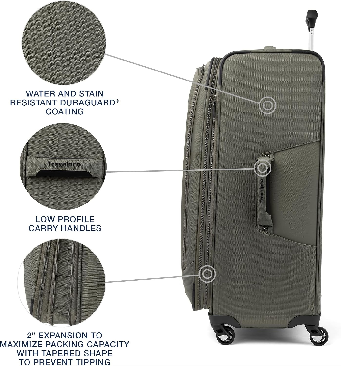 image:imageTravelpro Maxlite 5 Softside Spinner Set Forest 2Piece 2125 Includes CarryOn amp Medium Checked Expandable Luggage With 4 Wheels Lightweight amp Versatile Men amp WomenSlate Green