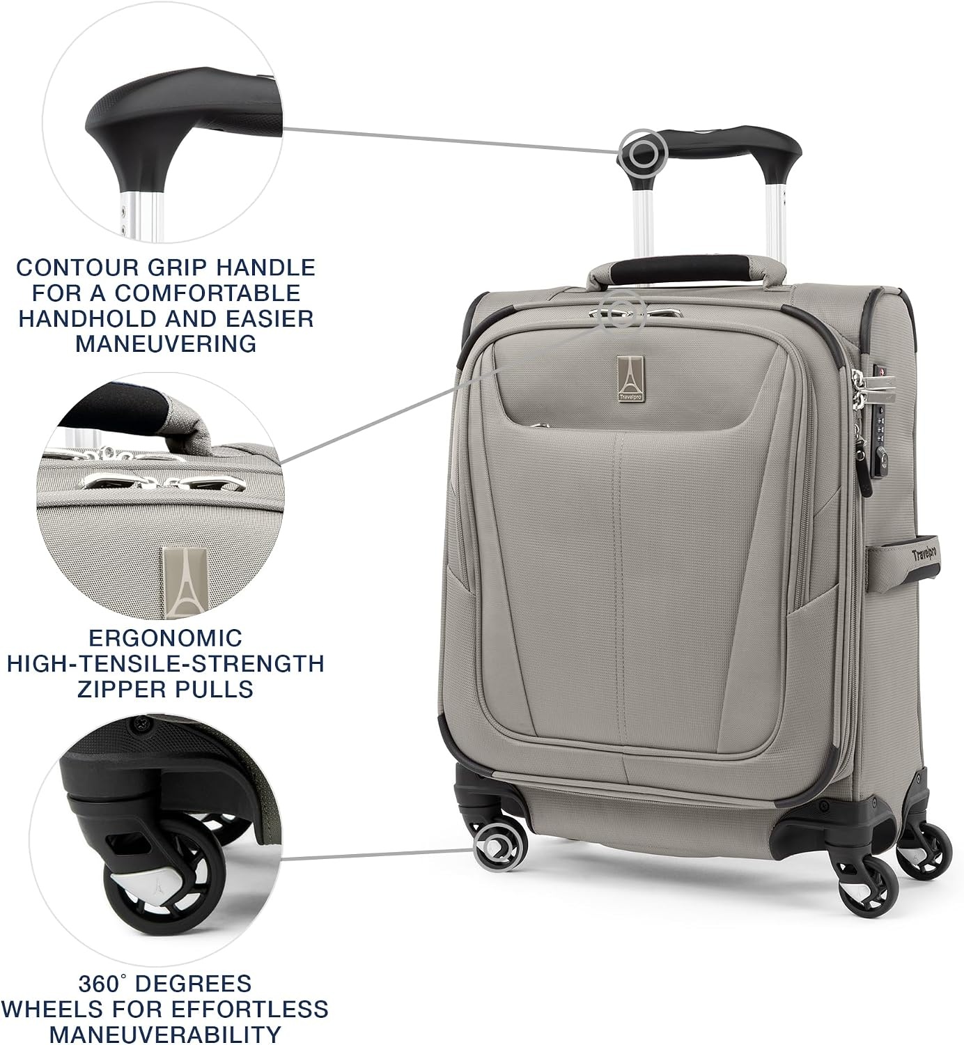 image:imageTravelpro Maxlite 5 Softside Spinner Set Forest 2Piece 2125 Includes CarryOn amp Medium Checked Expandable Luggage With 4 Wheels Lightweight amp Versatile Men amp WomenChampagne