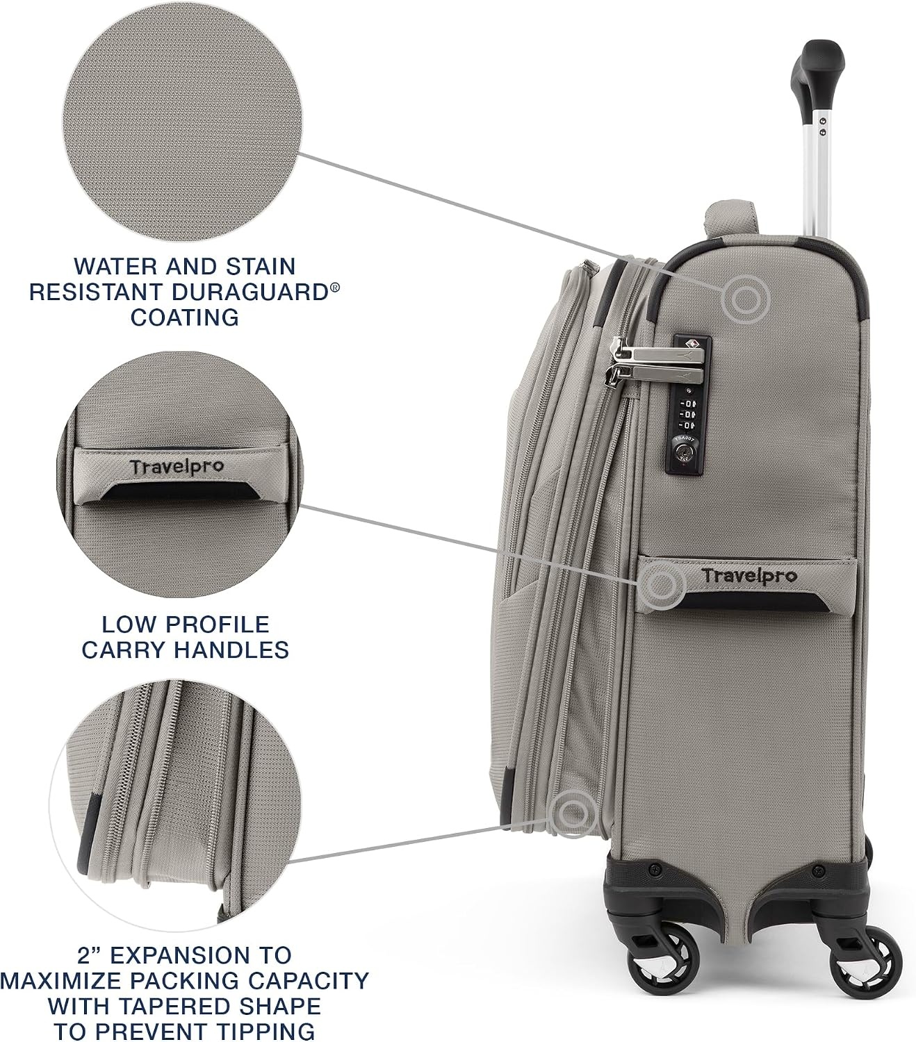 image:imageTravelpro Maxlite 5 Softside Spinner Set Forest 2Piece 2125 Includes CarryOn amp Medium Checked Expandable Luggage With 4 Wheels Lightweight amp Versatile Men amp WomenChampagne