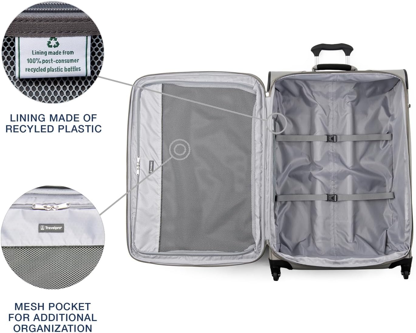 image:imageTravelpro Maxlite 5 Softside Spinner Set Forest 2Piece 2125 Includes CarryOn amp Medium Checked Expandable Luggage With 4 Wheels Lightweight amp Versatile Men amp WomenChampagne