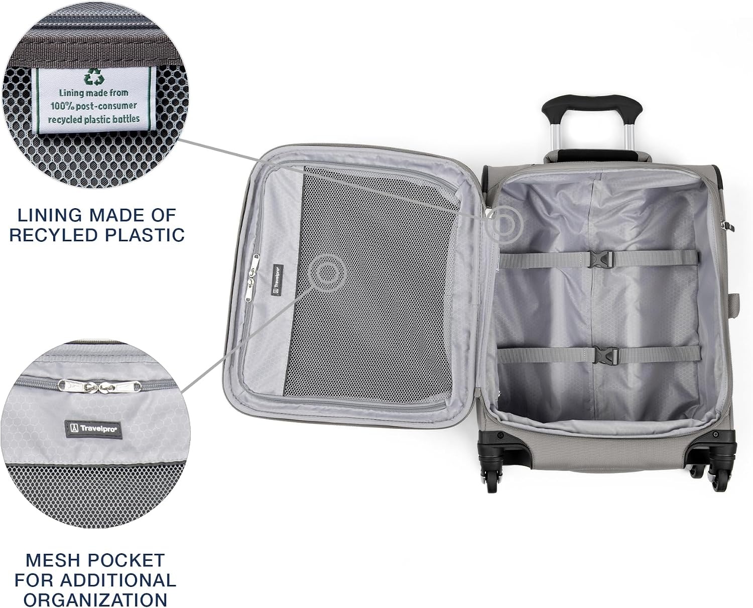 image:imageTravelpro Maxlite 5 Softside Spinner Set Forest 2Piece 2125 Includes CarryOn amp Medium Checked Expandable Luggage With 4 Wheels Lightweight amp Versatile Men amp WomenChampagne