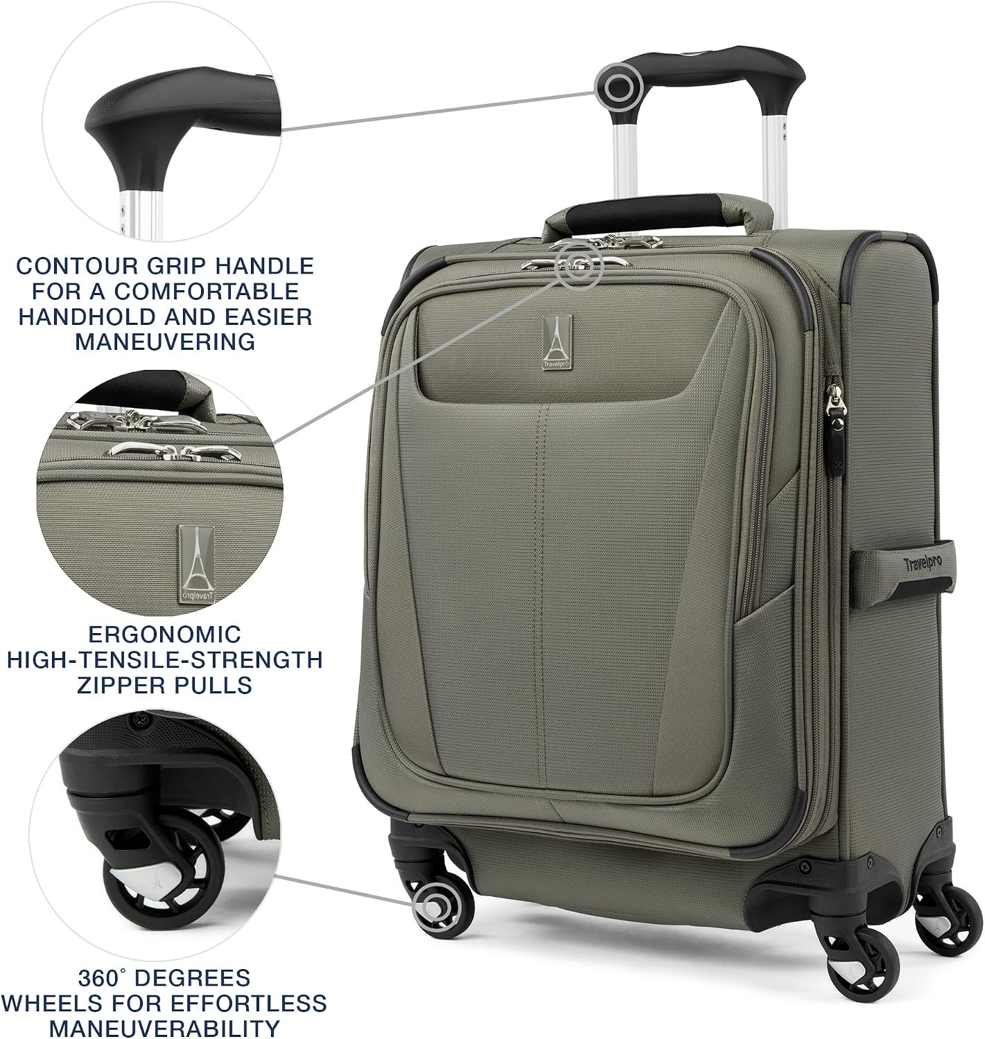 image:imageTravelpro Maxlite 5 Softside Spinner Set Forest 2Piece 2125 Includes CarryOn amp Medium Checked Expandable Luggage With 4 Wheels Lightweight amp Versatile Men amp WomenSlate Green