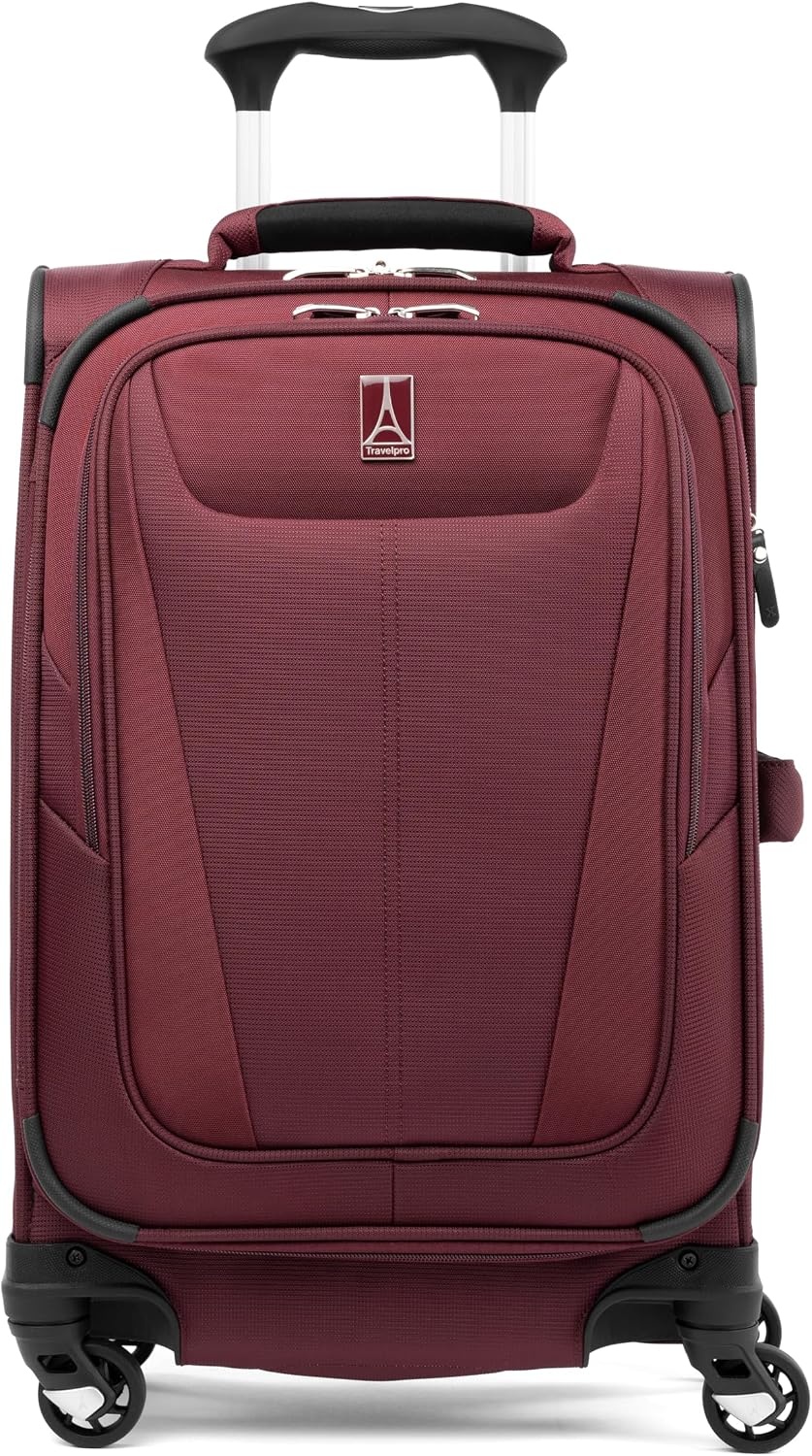 image:imageTravelpro Maxlite 5 Softside Spinner Set Forest 2Piece 2125 Includes CarryOn amp Medium Checked Expandable Luggage With 4 Wheels Lightweight amp Versatile Men amp WomenBurgundy
