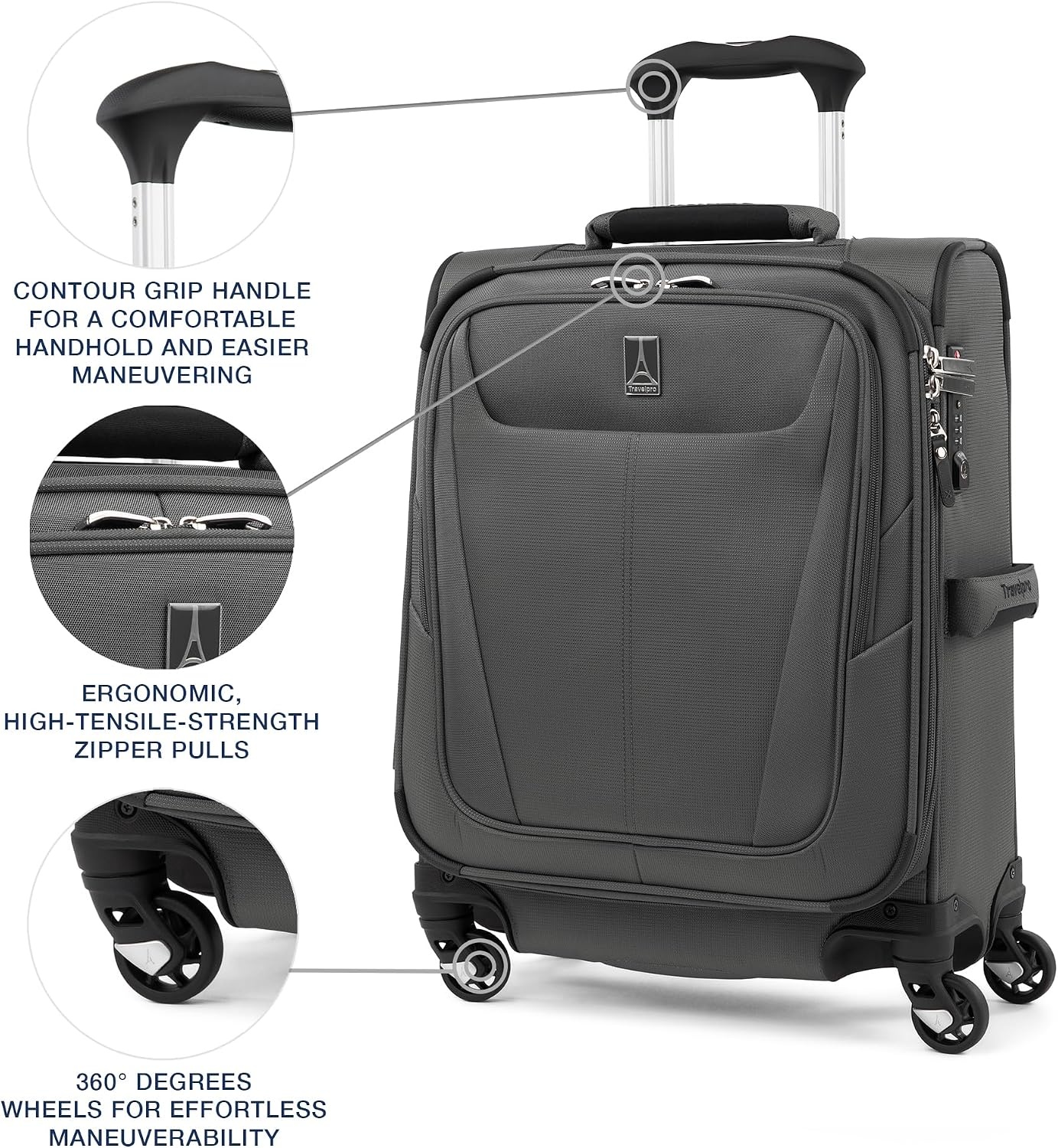 image:imageTravelpro Maxlite 5 Softside Spinner Set Forest 2Piece 2125 Includes CarryOn amp Medium Checked Expandable Luggage With 4 Wheels Lightweight amp Versatile Men amp WomenShadow Grey