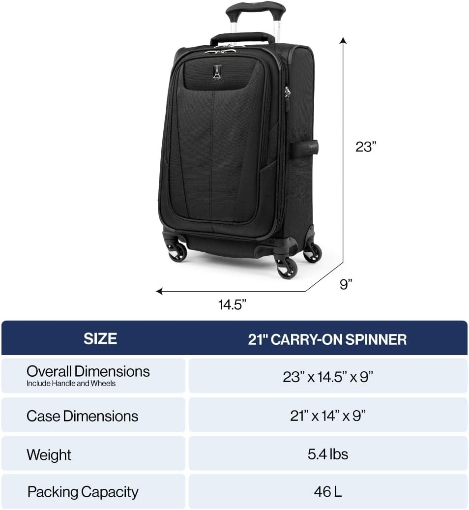 image:imageTravelpro Maxlite 5 Softside Spinner Set Forest 2Piece 2125 Includes CarryOn amp Medium Checked Expandable Luggage With 4 Wheels Lightweight amp Versatile Men amp WomenSlate Green
