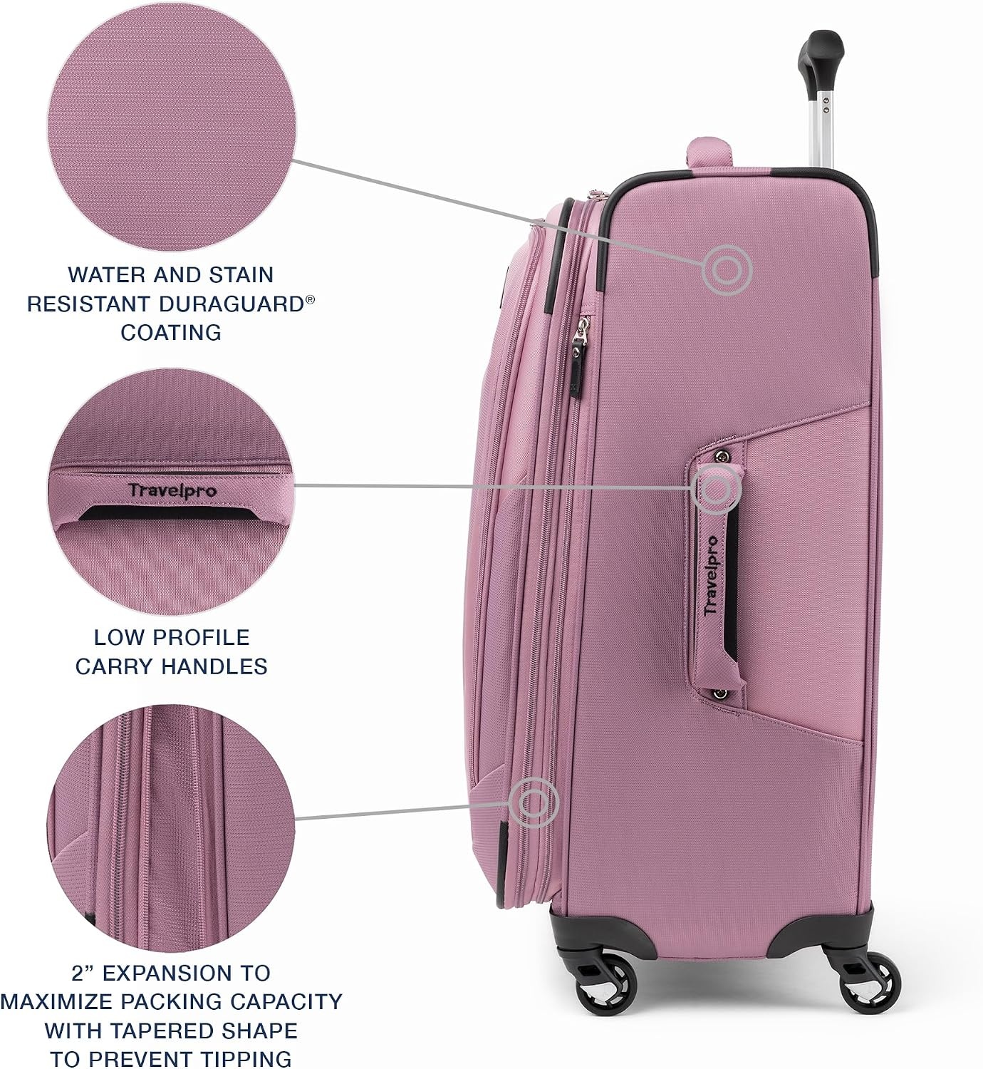 image:imageTravelpro Maxlite 5 Softside Spinner Set Forest 2Piece 2125 Includes CarryOn amp Medium Checked Expandable Luggage With 4 Wheels Lightweight amp Versatile Men amp WomenOrchid Pink Purple