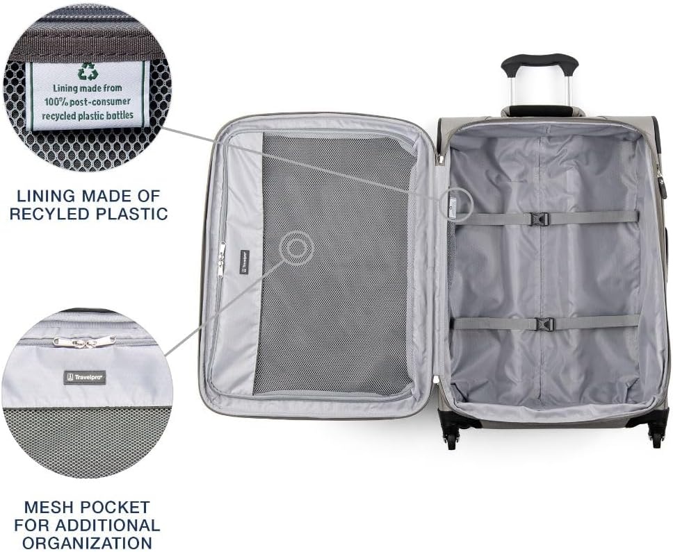 image:imageTravelpro Maxlite 5 Softside Spinner Set Forest 2Piece 2125 Includes CarryOn amp Medium Checked Expandable Luggage With 4 Wheels Lightweight amp Versatile Men amp WomenChampagne