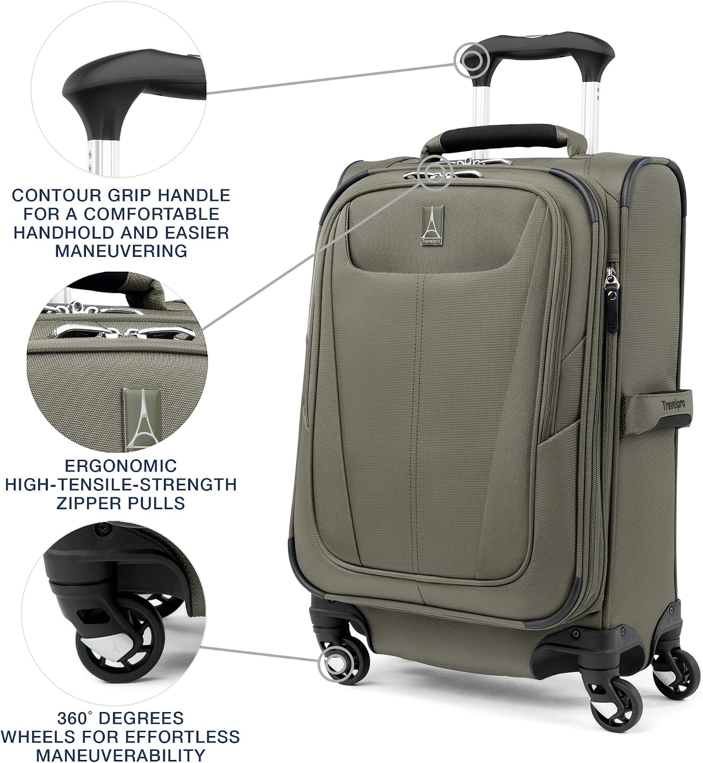 image:imageTravelpro Maxlite 5 Softside Spinner Set Forest 2Piece 2125 Includes CarryOn amp Medium Checked Expandable Luggage With 4 Wheels Lightweight amp Versatile Men amp WomenSlate Green