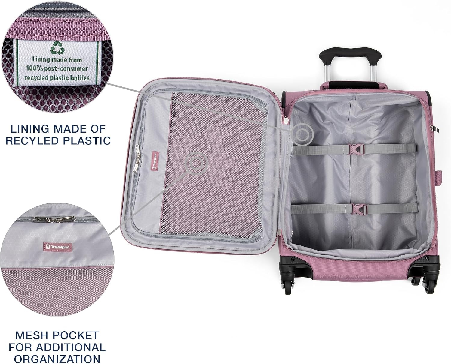 image:imageTravelpro Maxlite 5 Softside Spinner Set Forest 2Piece 2125 Includes CarryOn amp Medium Checked Expandable Luggage With 4 Wheels Lightweight amp Versatile Men amp WomenOrchid Pink Purple