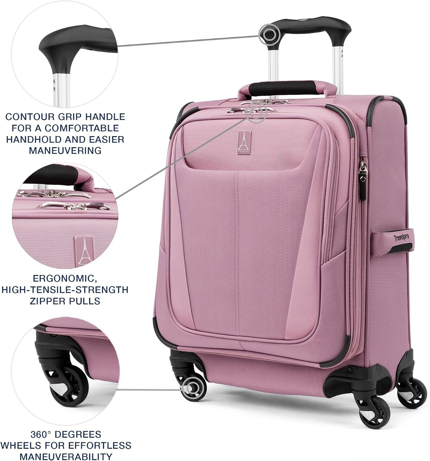 image:imageTravelpro Maxlite 5 Softside Spinner Set Forest 2Piece 2125 Includes CarryOn amp Medium Checked Expandable Luggage With 4 Wheels Lightweight amp Versatile Men amp WomenOrchid Pink Purple