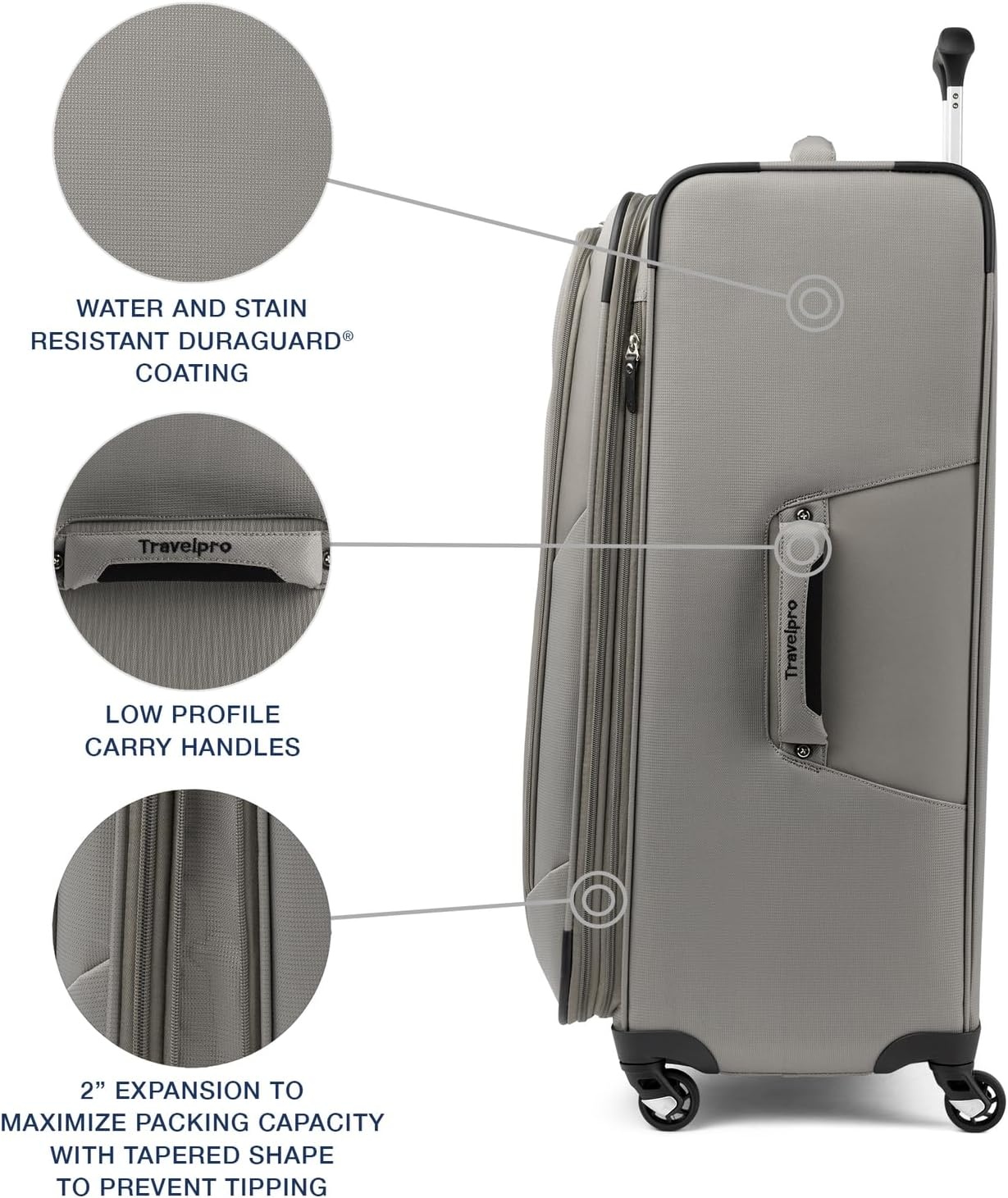 image:imageTravelpro Maxlite 5 Softside Spinner Set Forest 2Piece 2125 Includes CarryOn amp Medium Checked Expandable Luggage With 4 Wheels Lightweight amp Versatile Men amp WomenChampagne