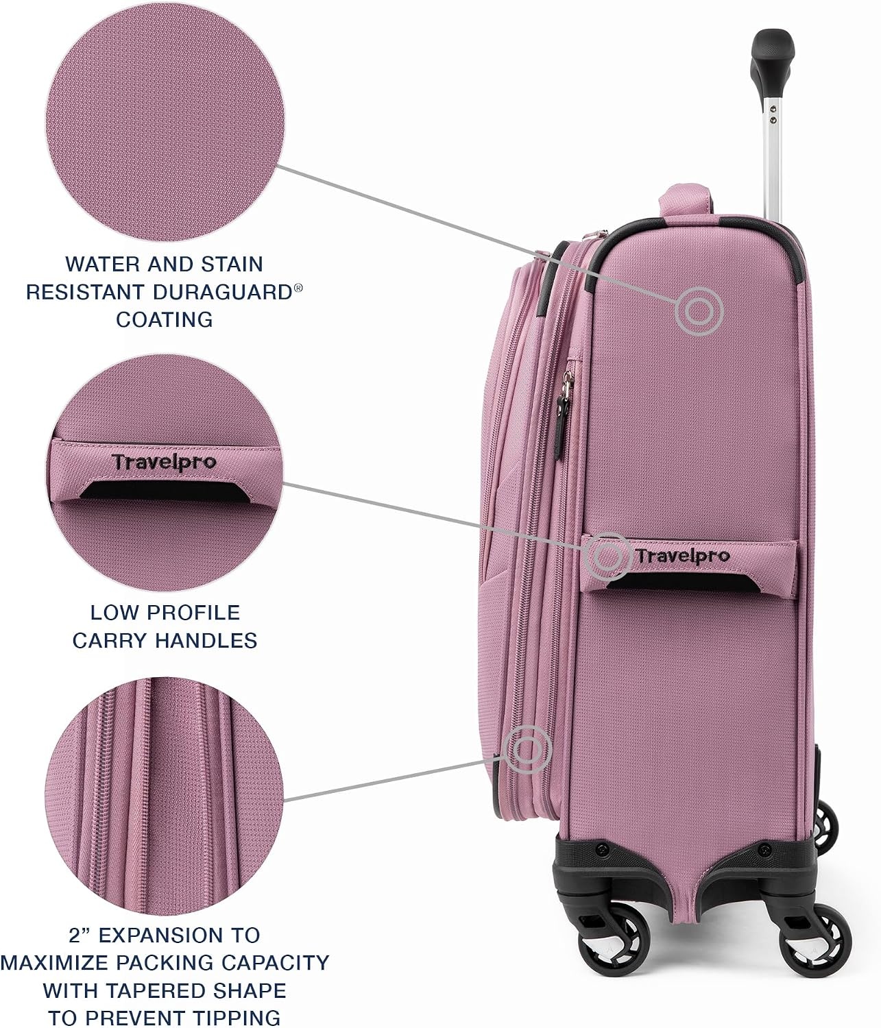 image:imageTravelpro Maxlite 5 Softside Spinner Set Forest 2Piece 2125 Includes CarryOn amp Medium Checked Expandable Luggage With 4 Wheels Lightweight amp Versatile Men amp WomenOrchid Pink Purple