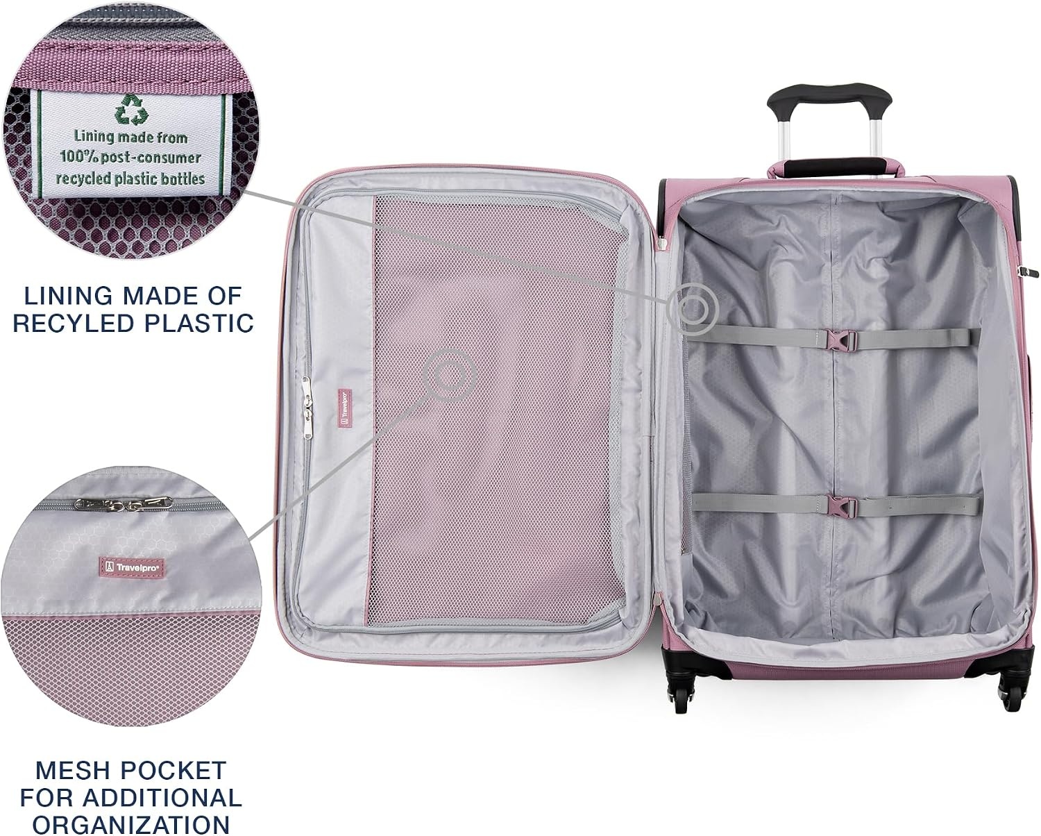 image:imageTravelpro Maxlite 5 Softside Spinner Set Forest 2Piece 2125 Includes CarryOn amp Medium Checked Expandable Luggage With 4 Wheels Lightweight amp Versatile Men amp WomenOrchid Pink Purple
