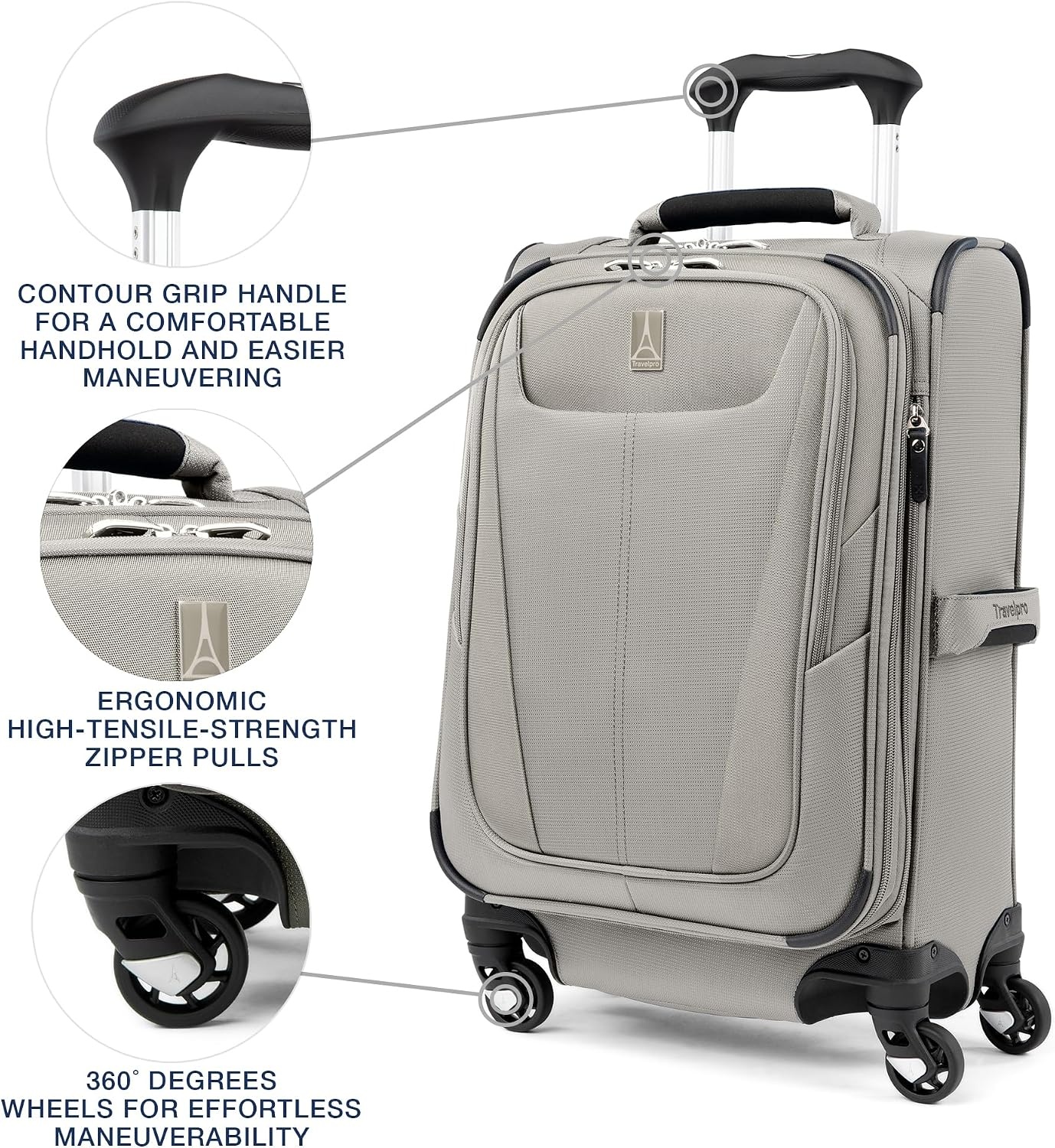 image:imageTravelpro Maxlite 5 Softside Spinner Set Forest 2Piece 2125 Includes CarryOn amp Medium Checked Expandable Luggage With 4 Wheels Lightweight amp Versatile Men amp WomenChampagne