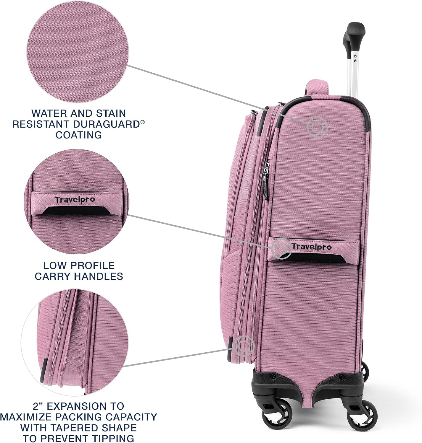 image:imageTravelpro Maxlite 5 Softside Spinner Set Forest 2Piece 2125 Includes CarryOn amp Medium Checked Expandable Luggage With 4 Wheels Lightweight amp Versatile Men amp WomenOrchid Pink Purple