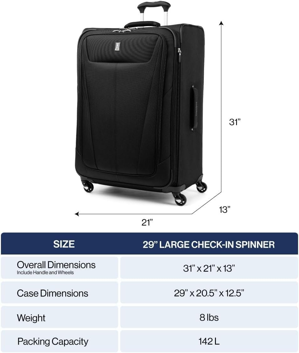 image:imageTravelpro Maxlite 5 Softside Spinner Set Forest 2Piece 2125 Includes CarryOn amp Medium Checked Expandable Luggage With 4 Wheels Lightweight amp Versatile Men amp WomenGreen Forest