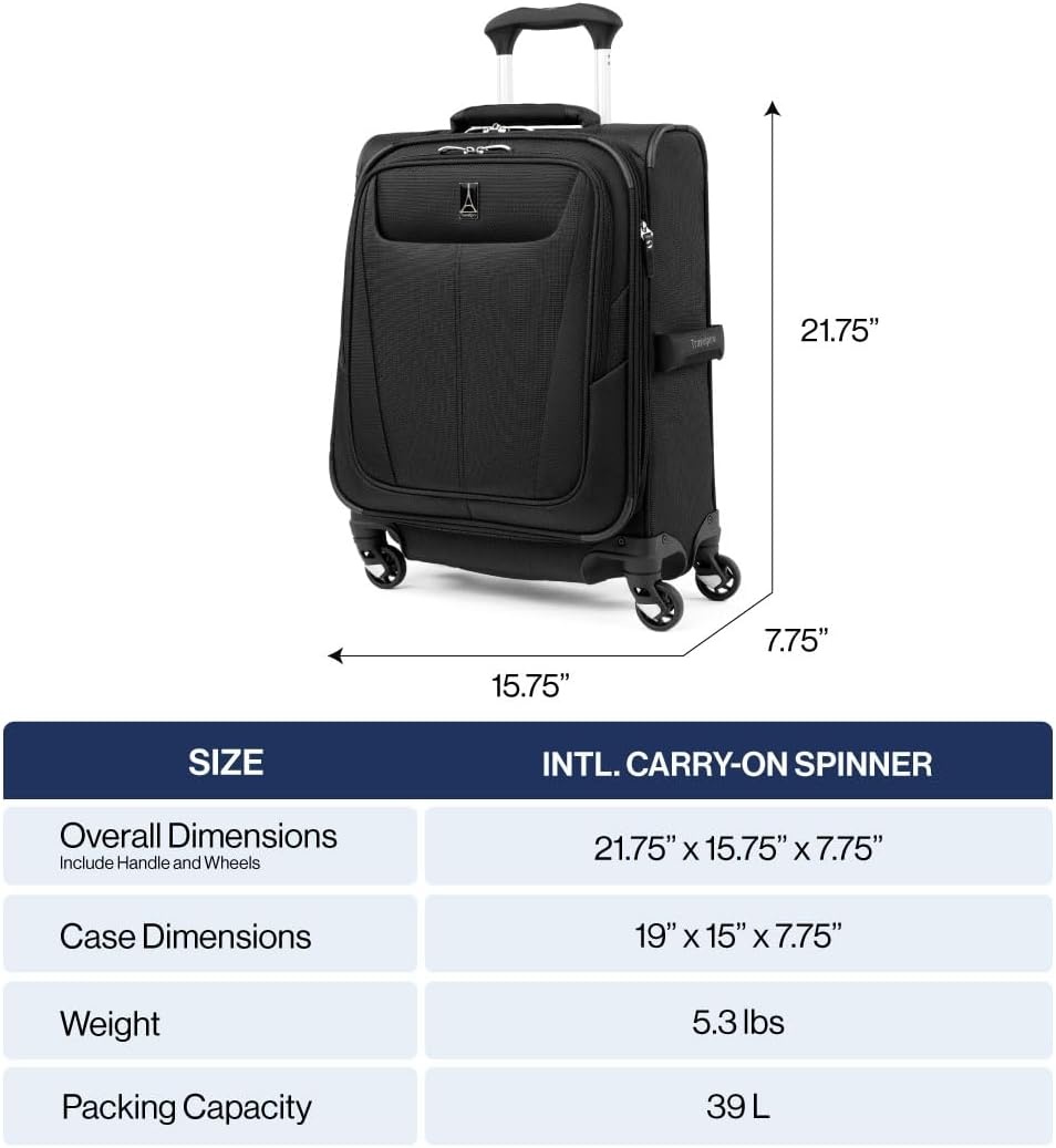 image:imageTravelpro Maxlite 5 Softside Spinner Set Forest 2Piece 2125 Includes CarryOn amp Medium Checked Expandable Luggage With 4 Wheels Lightweight amp Versatile Men amp WomenChampagne