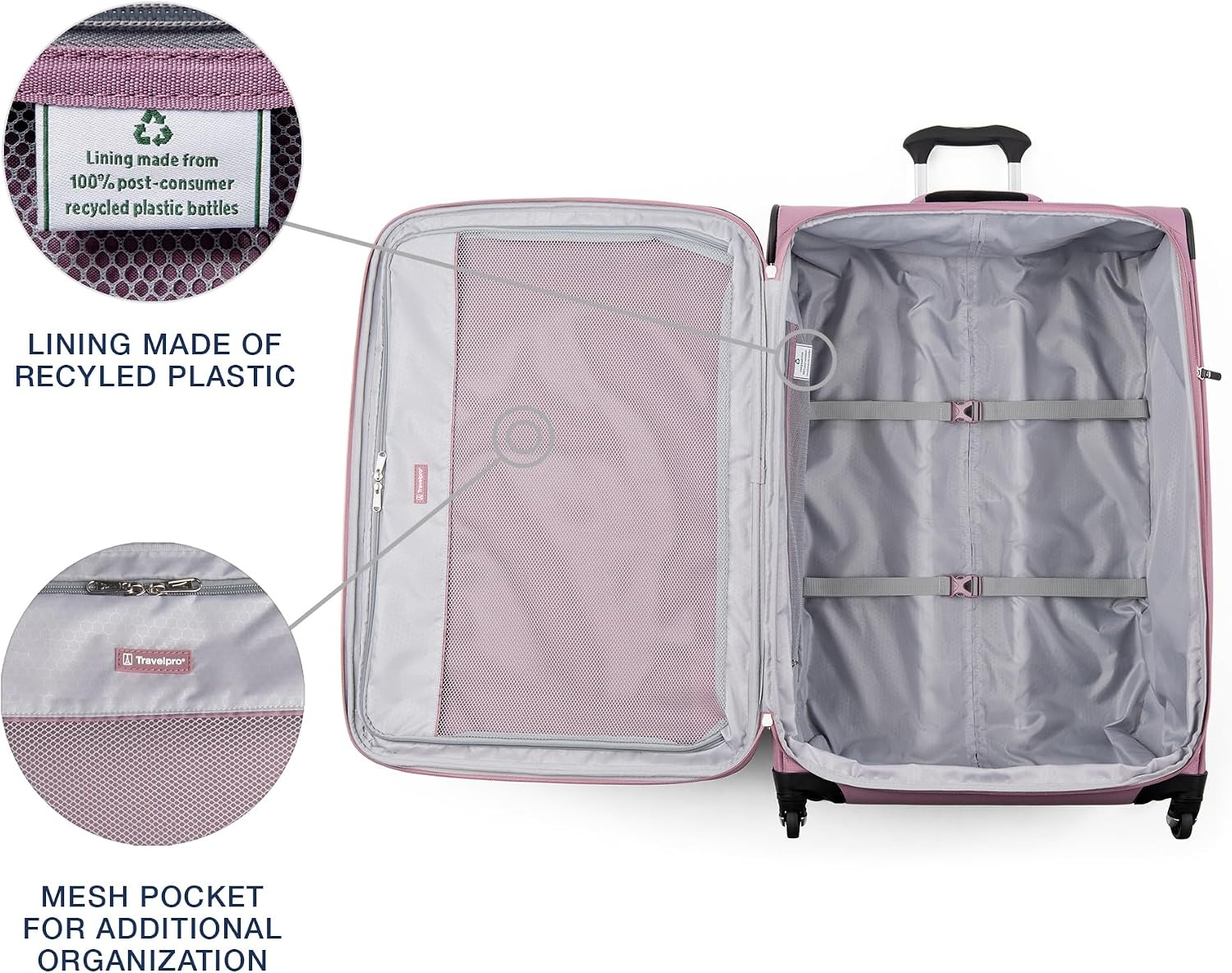 image:imageTravelpro Maxlite 5 Softside Spinner Set Forest 2Piece 2125 Includes CarryOn amp Medium Checked Expandable Luggage With 4 Wheels Lightweight amp Versatile Men amp WomenOrchid Pink Purple