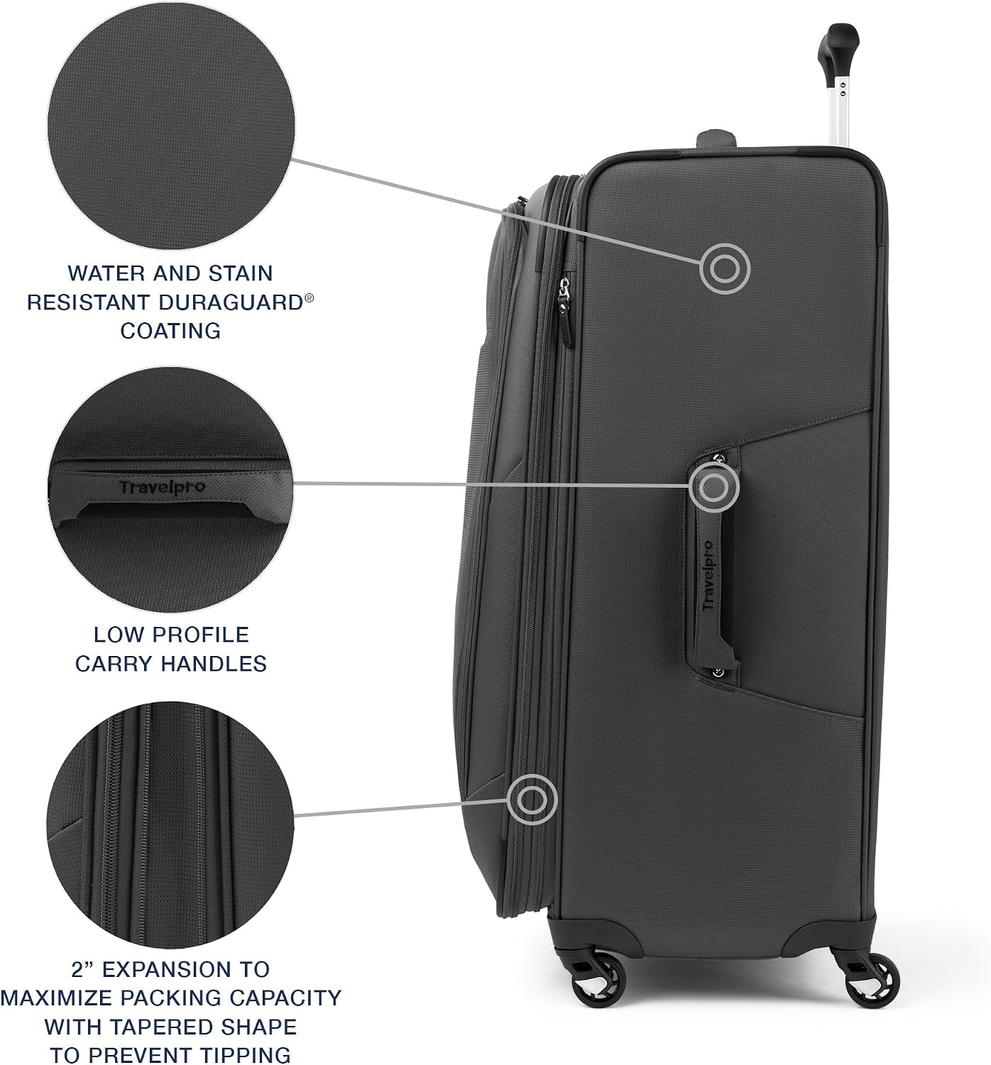image:imageTravelpro Maxlite 5 Softside Spinner Set Forest 2Piece 2125 Includes CarryOn amp Medium Checked Expandable Luggage With 4 Wheels Lightweight amp Versatile Men amp WomenShadow Grey