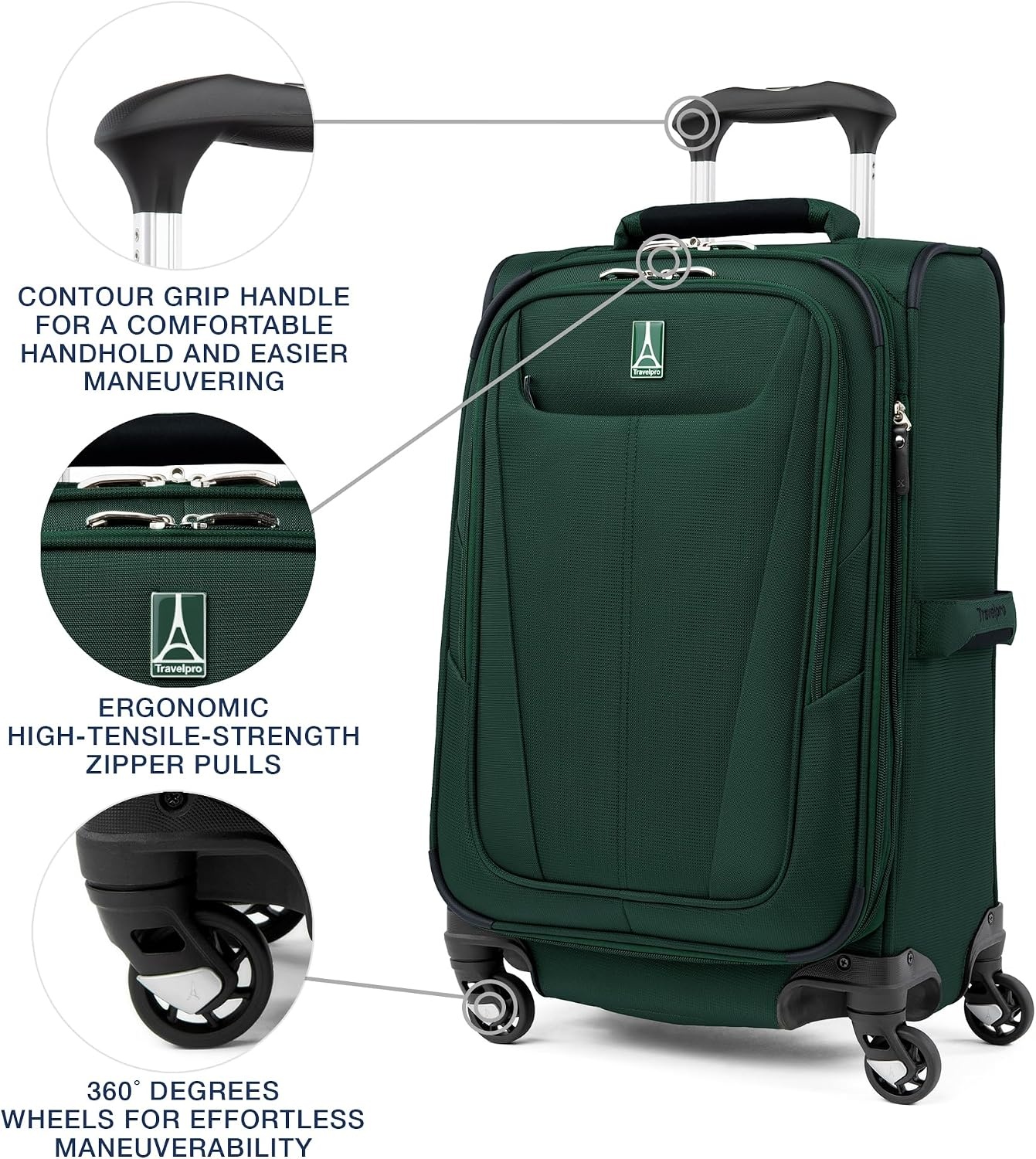 image:imageTravelpro Maxlite 5 Softside Spinner Set Forest 2Piece 2125 Includes CarryOn amp Medium Checked Expandable Luggage With 4 Wheels Lightweight amp Versatile Men amp WomenGreen Forest