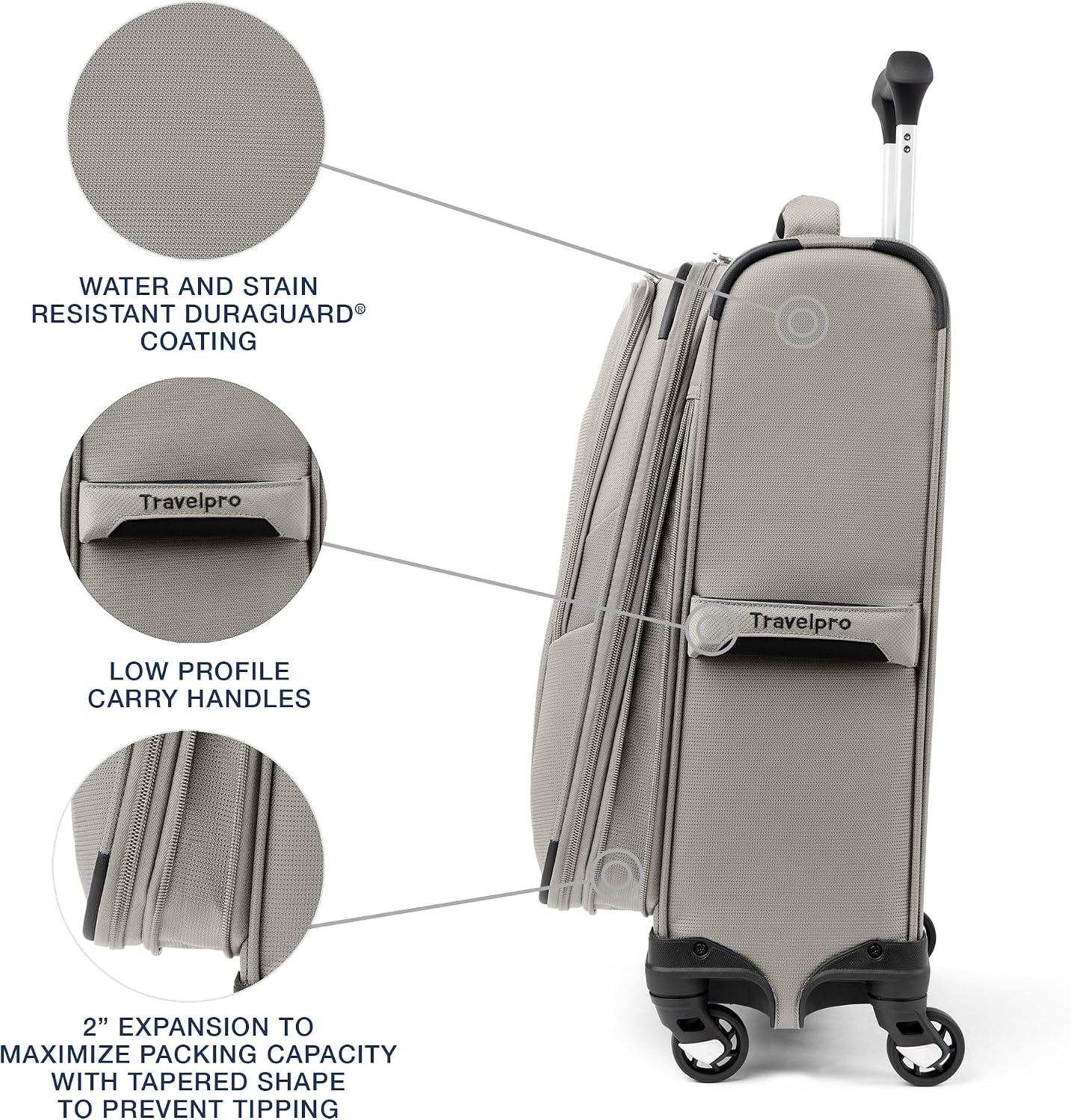image:imageTravelpro Maxlite 5 Softside Spinner Set Forest 2Piece 2125 Includes CarryOn amp Medium Checked Expandable Luggage With 4 Wheels Lightweight amp Versatile Men amp WomenChampagne