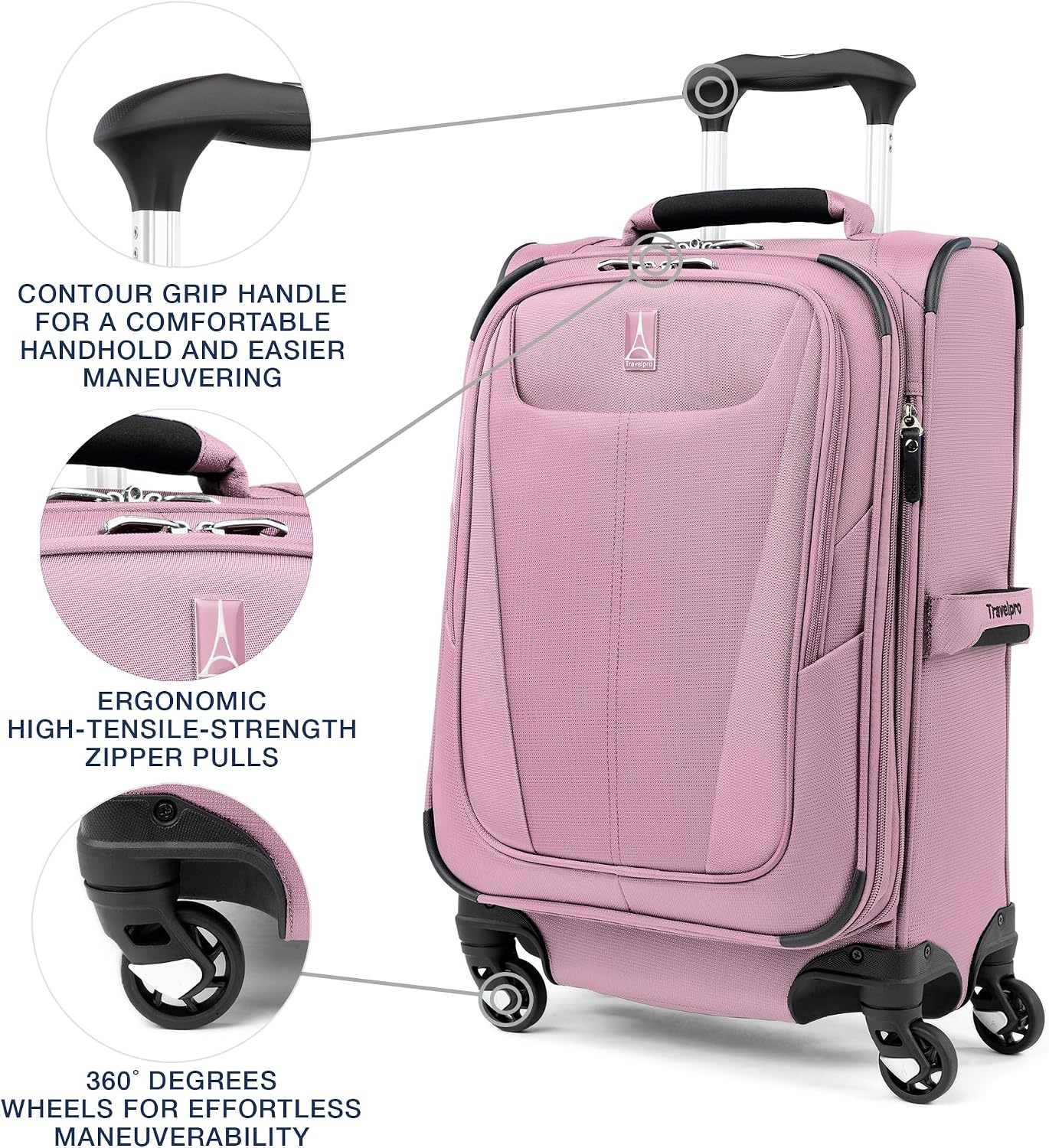 image:imageTravelpro Maxlite 5 Softside Spinner Set Forest 2Piece 2125 Includes CarryOn amp Medium Checked Expandable Luggage With 4 Wheels Lightweight amp Versatile Men amp WomenOrchid Pink Purple