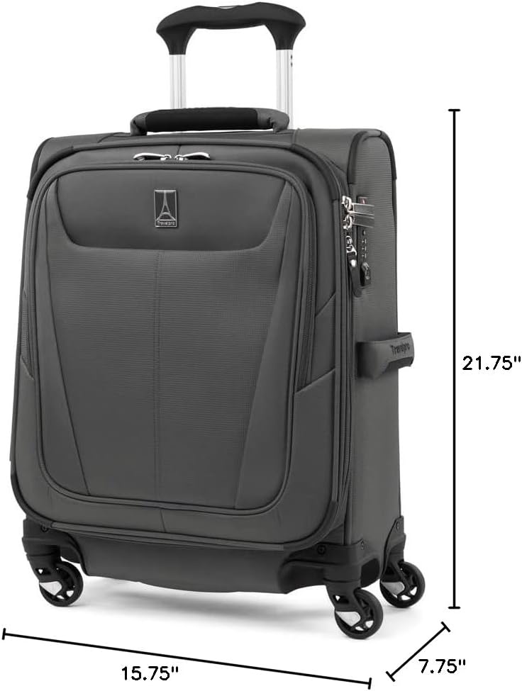 image:imageTravelpro Maxlite 5 Softside Spinner Set Forest 2Piece 2125 Includes CarryOn amp Medium Checked Expandable Luggage With 4 Wheels Lightweight amp Versatile Men amp WomenShadow Grey