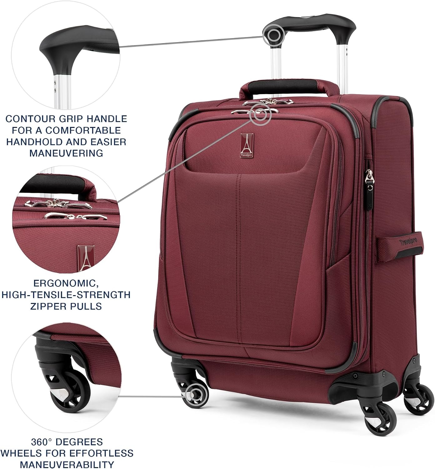 image:imageTravelpro Maxlite 5 Softside Spinner Set Forest 2Piece 2125 Includes CarryOn amp Medium Checked Expandable Luggage With 4 Wheels Lightweight amp Versatile Men amp WomenBurgundy