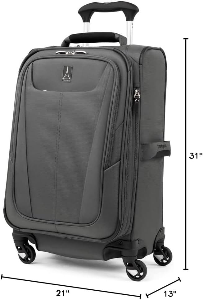 image:imageTravelpro Maxlite 5 Softside Spinner Set Grey 2Piece 2129 Includes CarryOn amp Large Checked Expandable Luggage With 4 Wheels Lightweight amp Versatile Men amp Women
