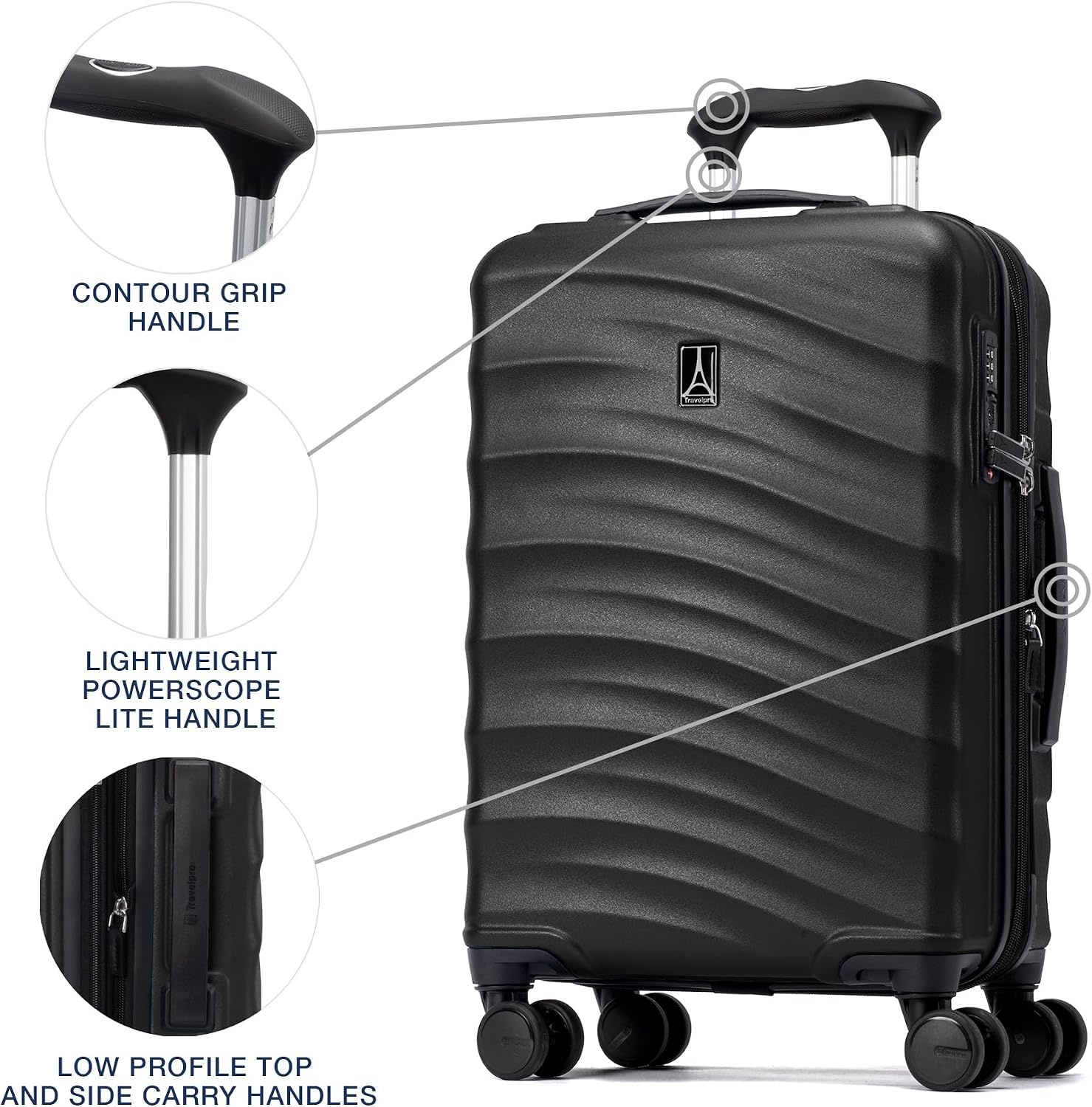 image:imageTravelpro Maxlite Air V2 Hardside Expandable CarryOn Black 19Inch Lightweight Hard Shell Luggage 8 Spinner Wheels TSA Lock amp Polycarbonate Exterior Designed for Men amp WomenBlack
