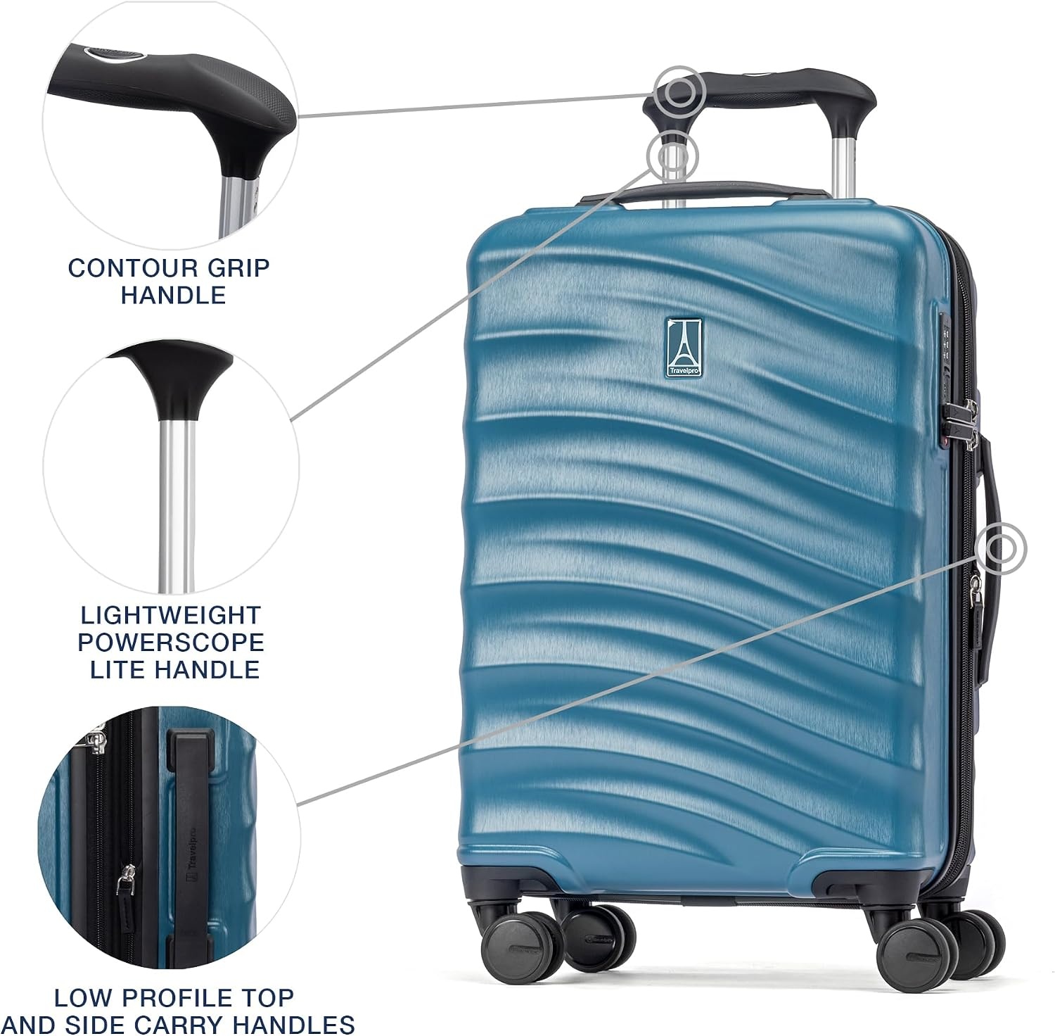 image:imageTravelpro Maxlite Air V2 Hardside Expandable CarryOn Black 19Inch Lightweight Hard Shell Luggage 8 Spinner Wheels TSA Lock amp Polycarbonate Exterior Designed for Men amp WomenTeal