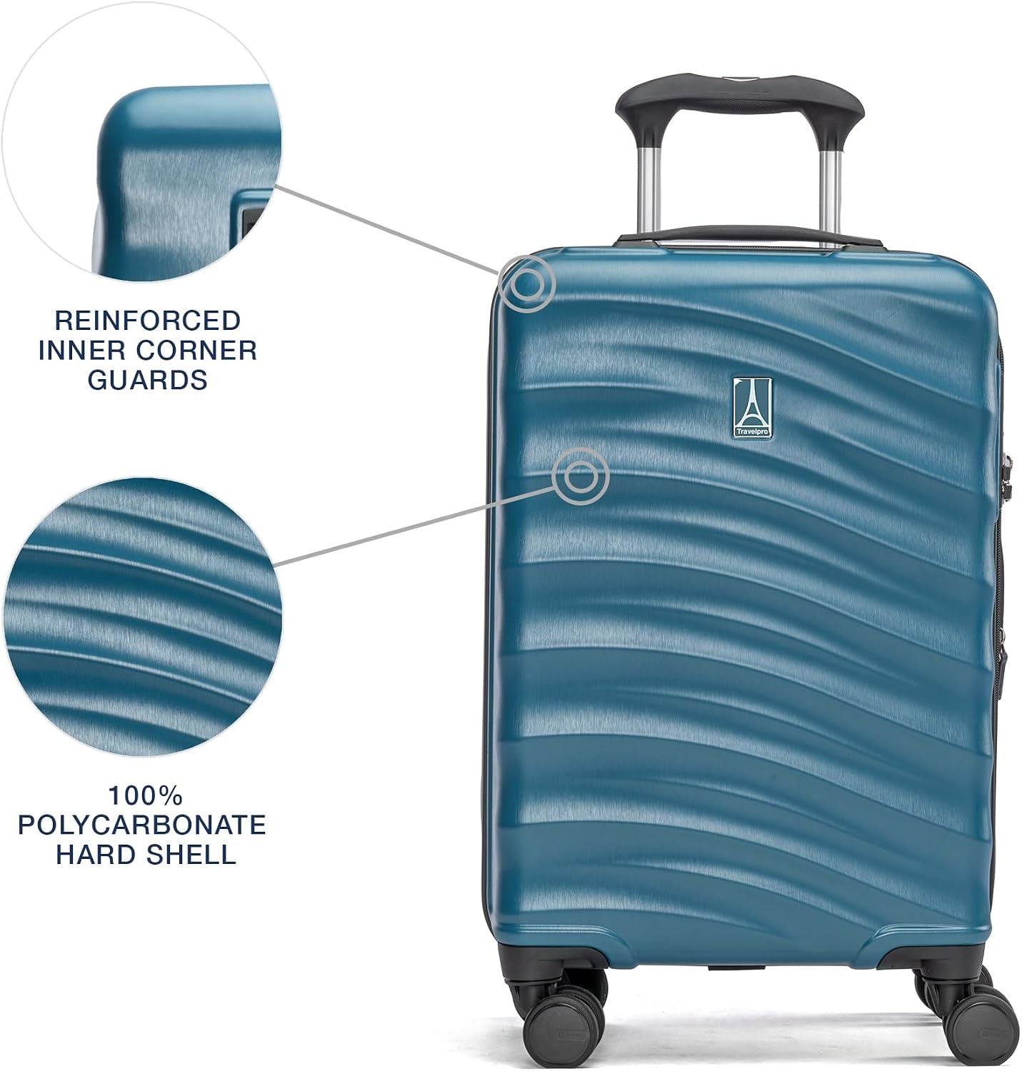 image:imageTravelpro Maxlite Air V2 Hardside Expandable CarryOn Black 19Inch Lightweight Hard Shell Luggage 8 Spinner Wheels TSA Lock amp Polycarbonate Exterior Designed for Men amp WomenTeal