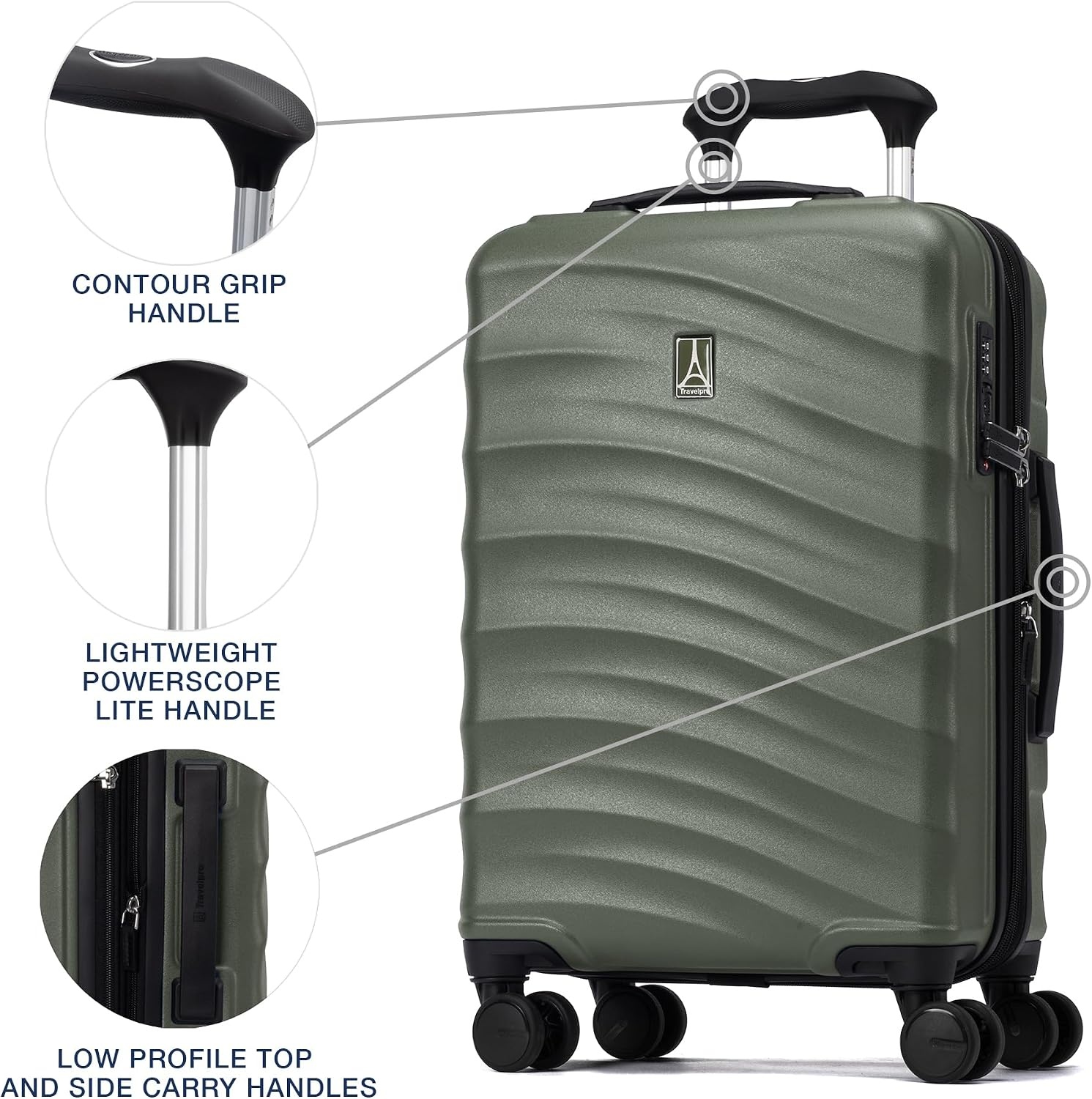 image:imageTravelpro Maxlite Air V2 Hardside Expandable CarryOn Black 19Inch Lightweight Hard Shell Luggage 8 Spinner Wheels TSA Lock amp Polycarbonate Exterior Designed for Men amp WomenSlate Green