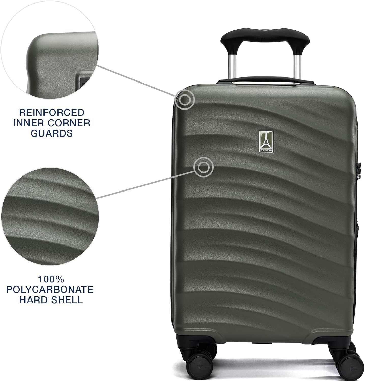 image:imageTravelpro Maxlite Air V2 Hardside Expandable CarryOn Black 19Inch Lightweight Hard Shell Luggage 8 Spinner Wheels TSA Lock amp Polycarbonate Exterior Designed for Men amp WomenSlate Green